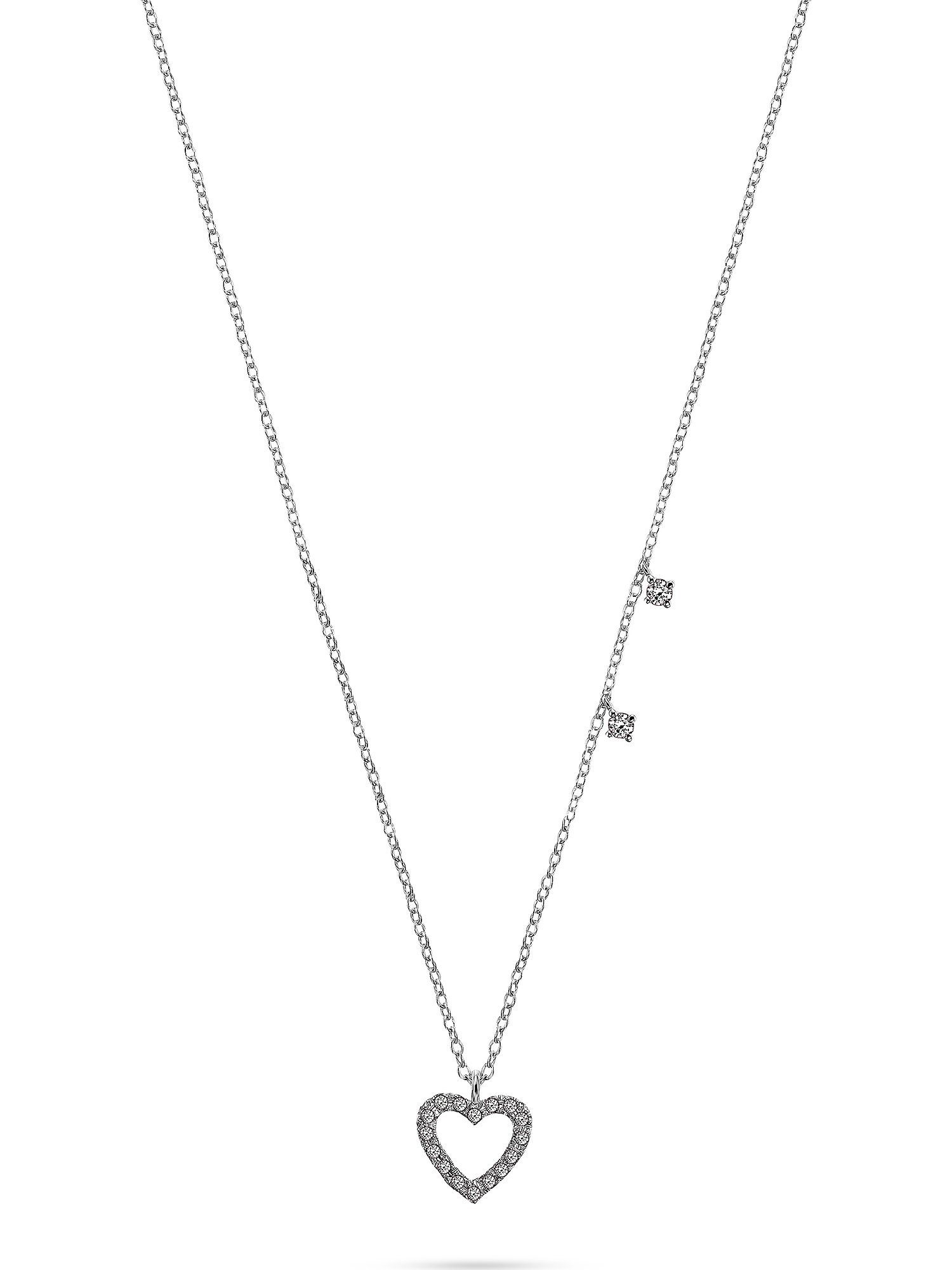 GUIA Collier GUIA Damen-Kette 585er Weißgold 18 Diamant Herz