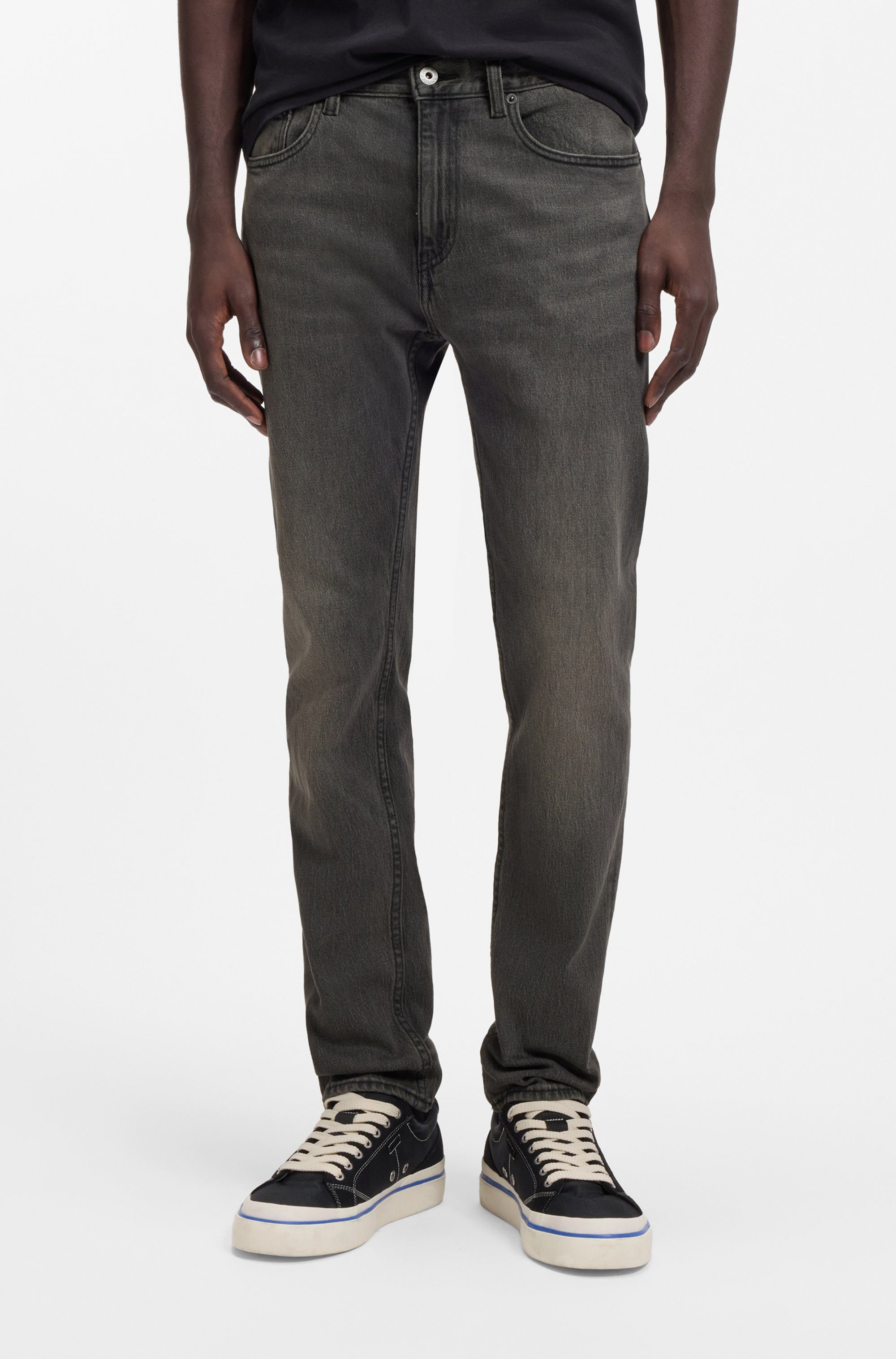 HUGO Blue Slim-fit-Jeans Ash mit Stone-washed-Finish