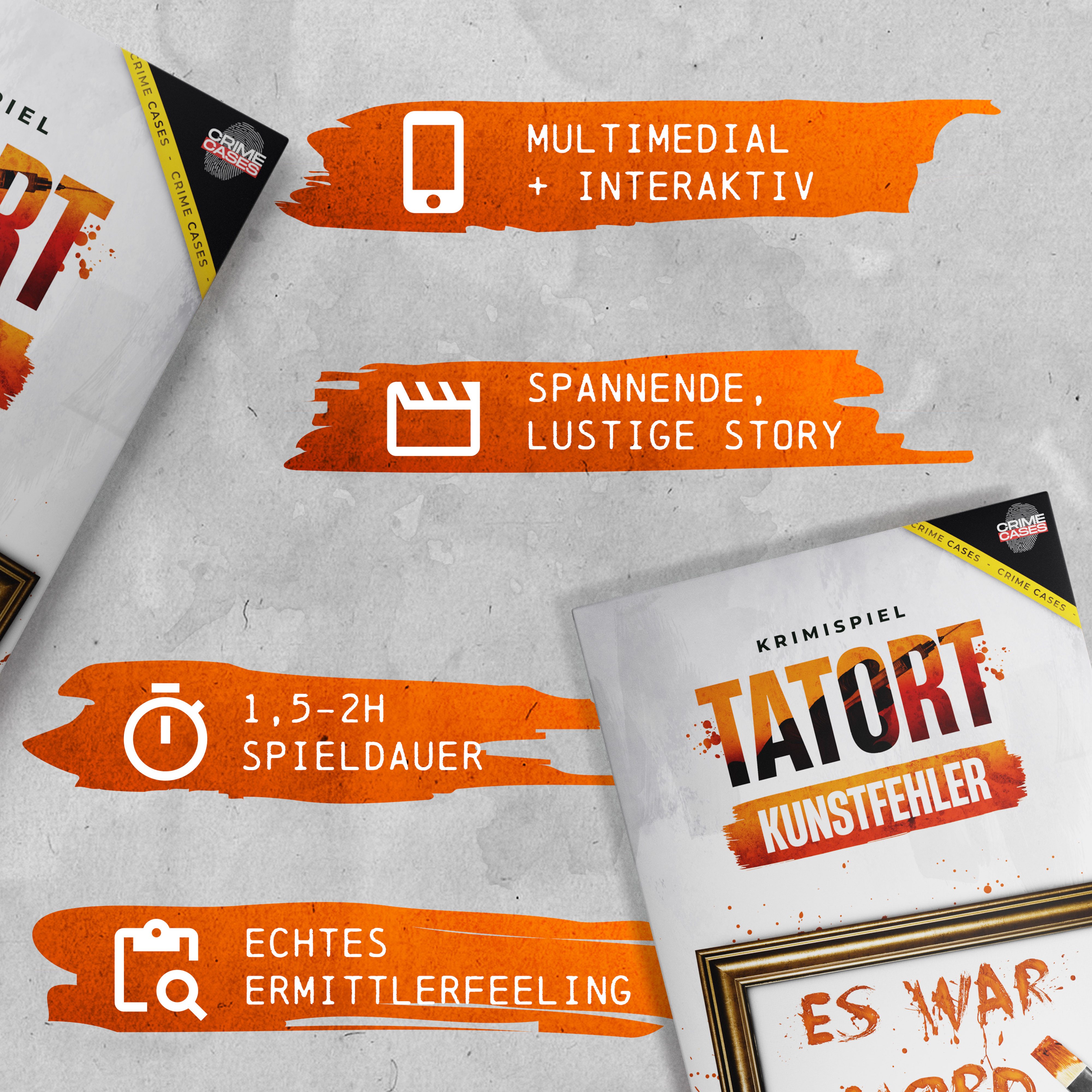 CRIMECASES Spiel Tatort Kunstfehler, Mordfall lösen Spiel, Krimispiel für Erwachsene, 1-6 Personen ab 14, Escape Room Spiel