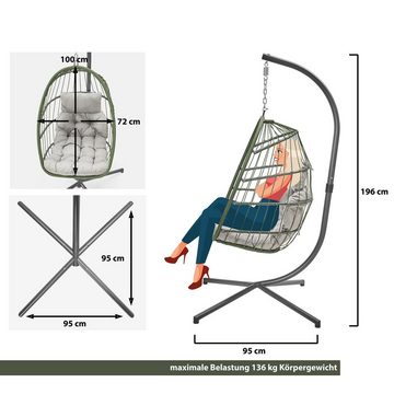 Amare home Schaukelsessel Hängesessel Schaukelkorb Schwingsessel