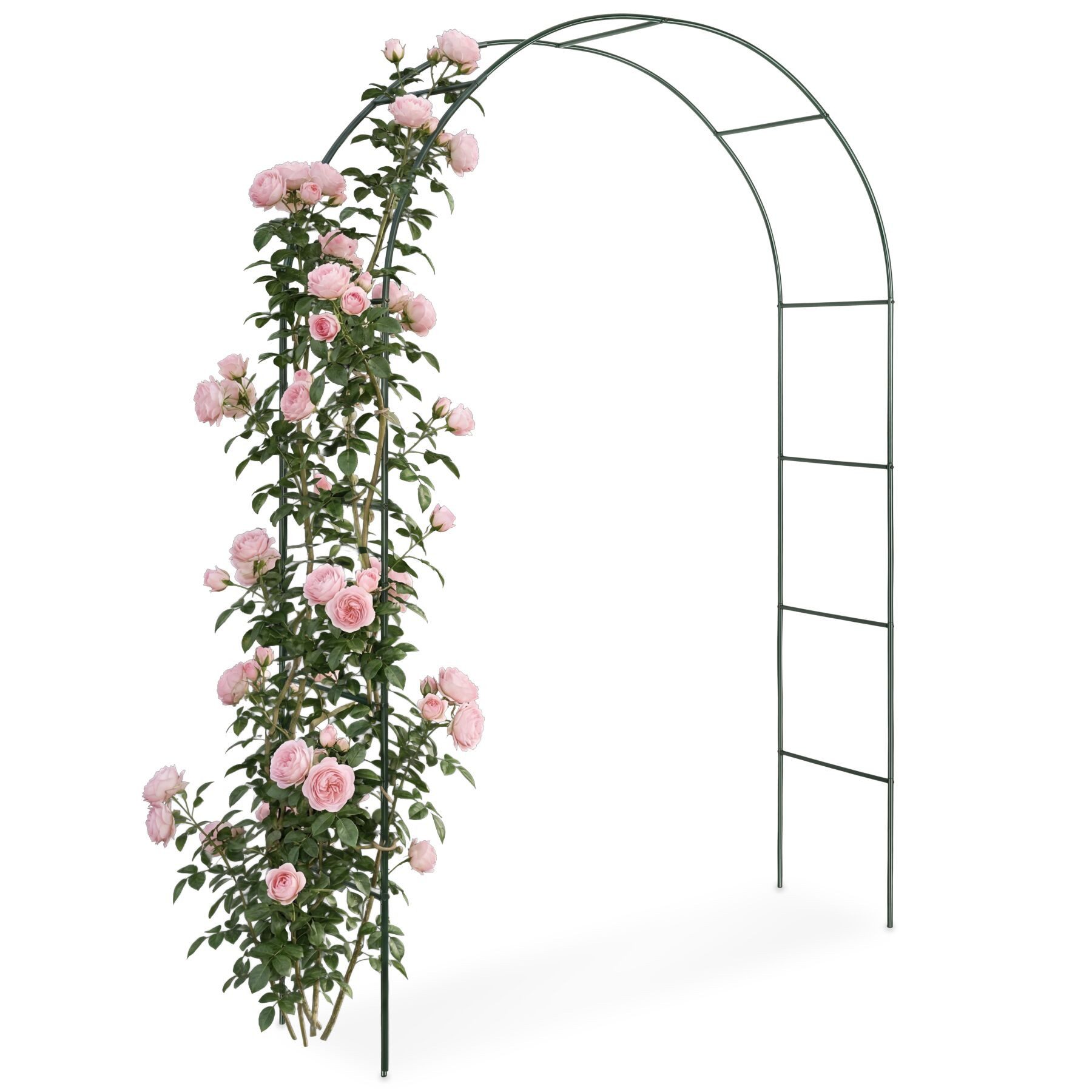 tectake Rosenbogen Rankbogen 140 x 40 x 240 cm aus Stahl, wetterfest und stabil Rosenspalier, in grün, für einen stabilen Halt konzipiert und zur einfachen Montage ausgelegt