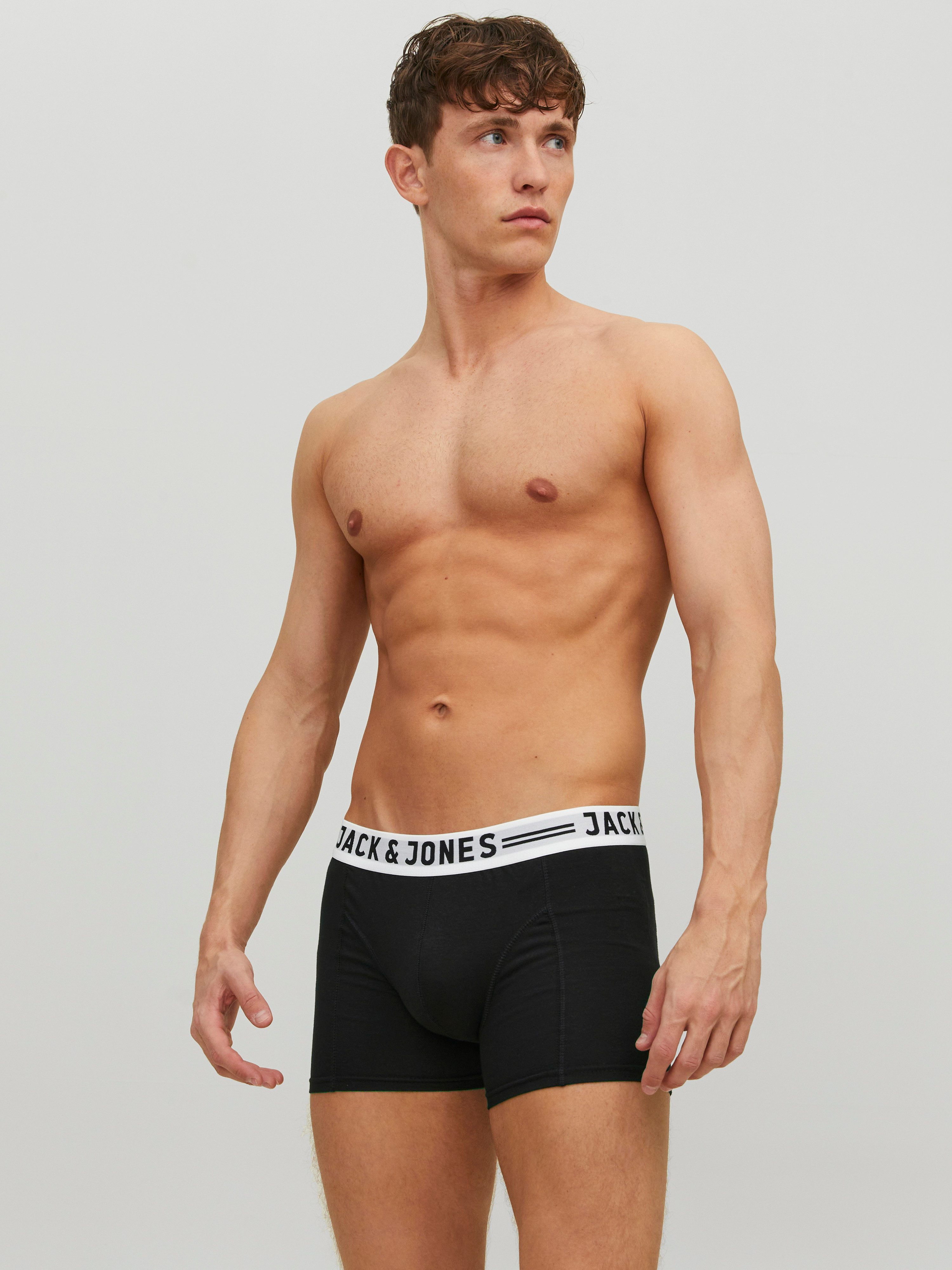 Jack & Jones Boxer Sense Trunks (Packung, 3-St., 3er-Pack) Baumwollmischung, elastisches Bündchen