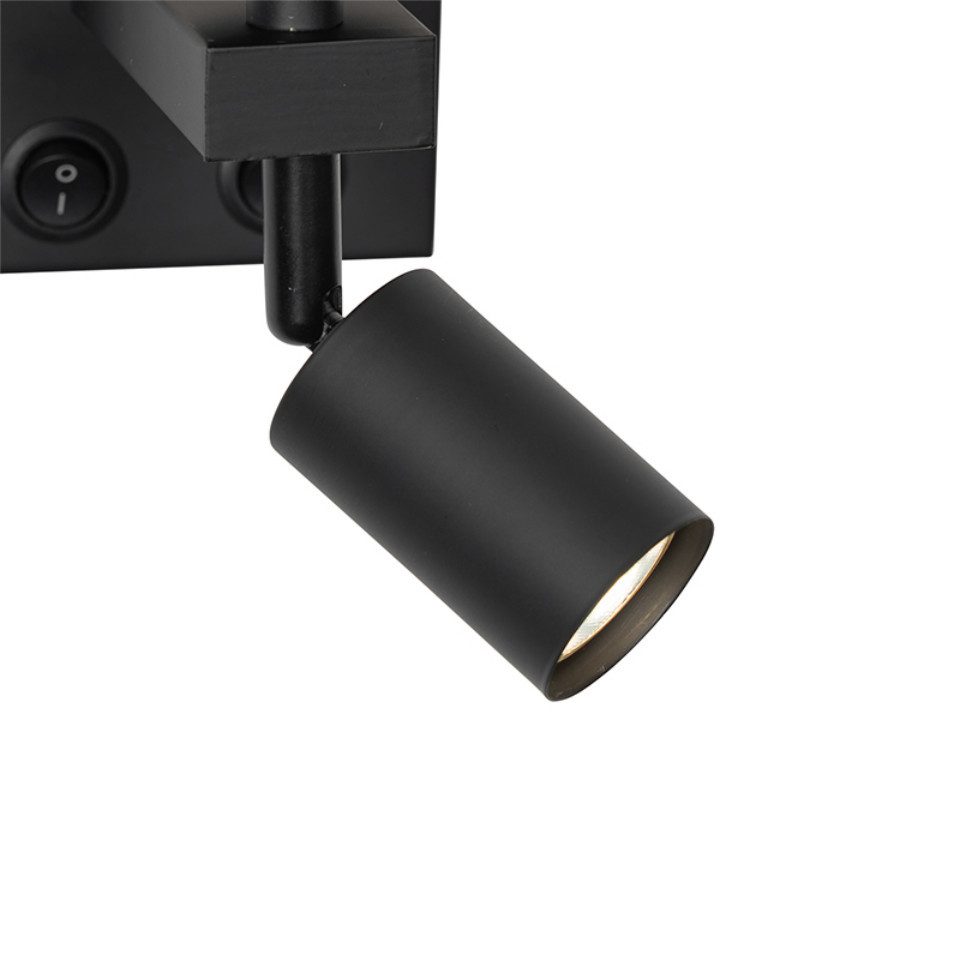 Qazqa LED Leselampe Brescia, ohne Leuchtmittel, Warmweiß, QAZQA Lese­leuchte, e27, Schwarz, Stahl, Modern