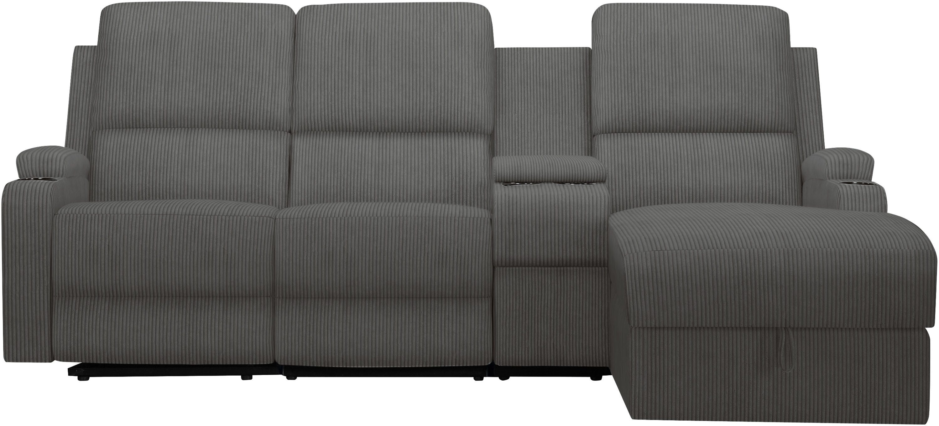 OTTO home Ecksofa NAPORI Multimediasofa, 3er Kinosessel XXL, L-Form, Cord, günstig online kaufen
