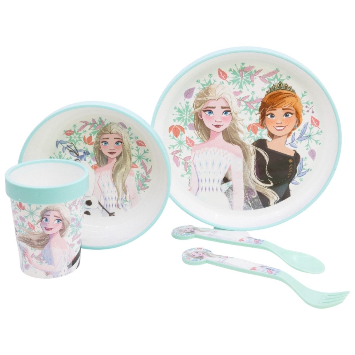 Disney Frozen Kindergeschirr-Set Set 5-teilig – Rutschfestes Ess-Set (5-tlg)