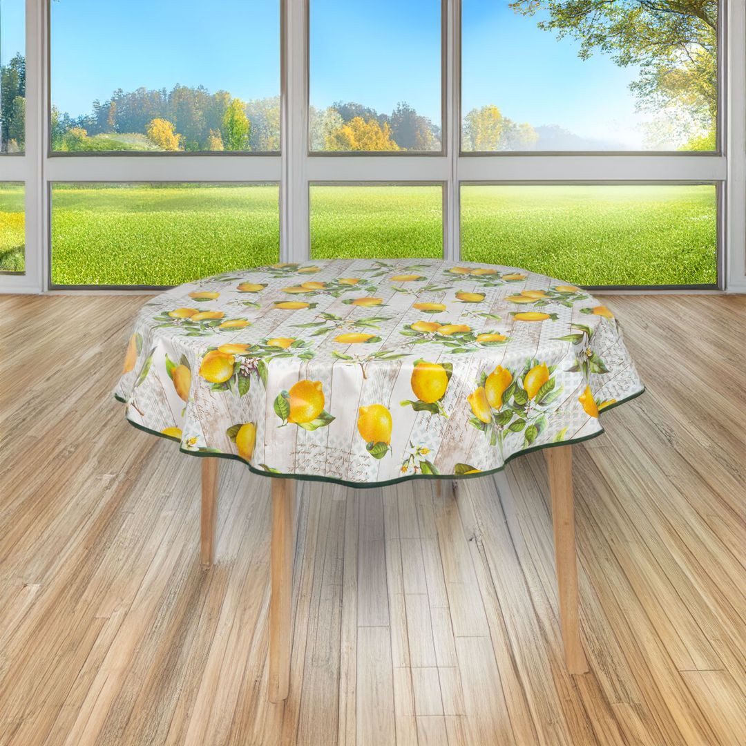 laro Tischdecke 160cm runde Wachstuchtischdecke Saum-Eingefasst – Bild 2 von 5