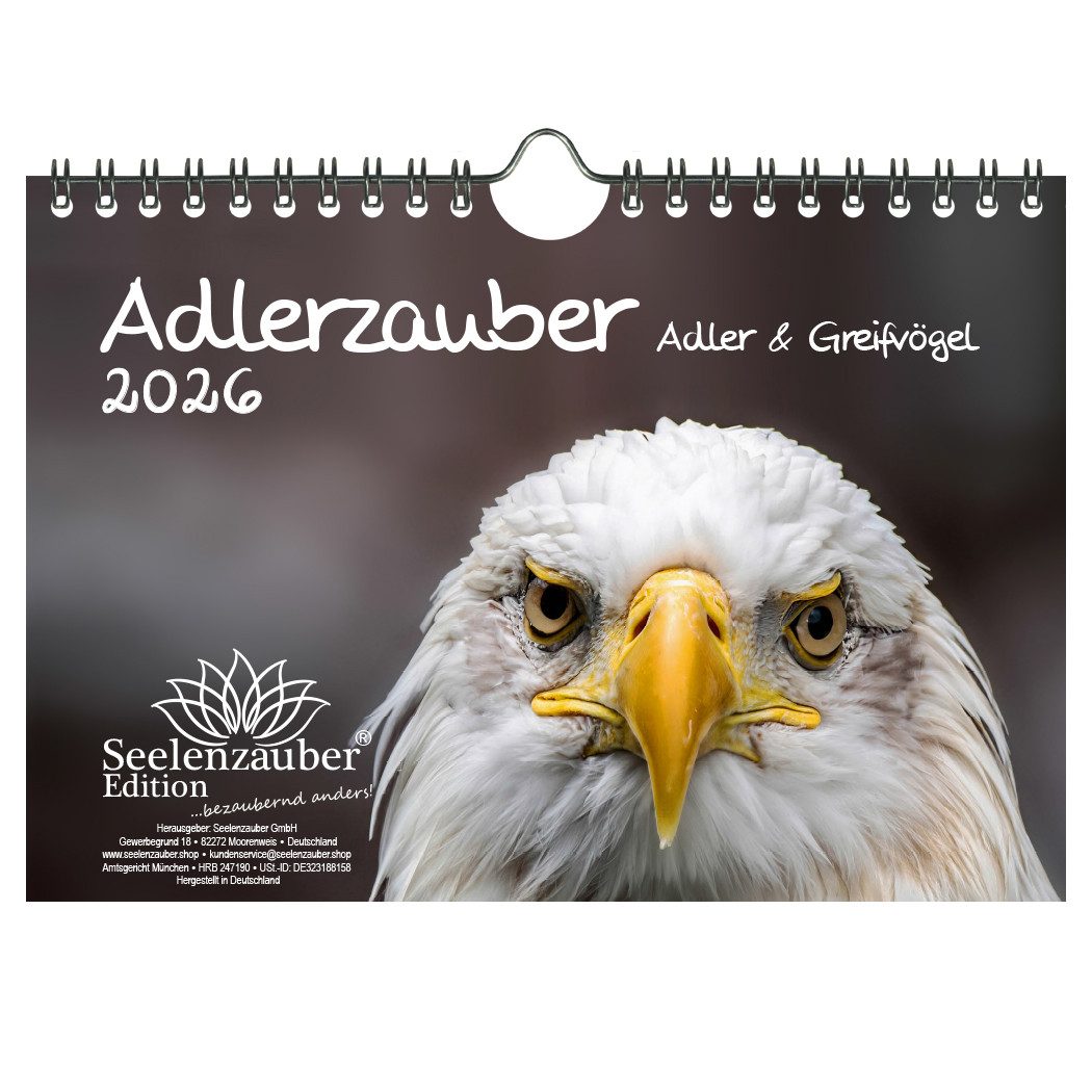 Seelenzauber Wandkalender Adlerzauber Adler & Greifvögel DIN A5 Kalender für 2026 - Seelenzauber