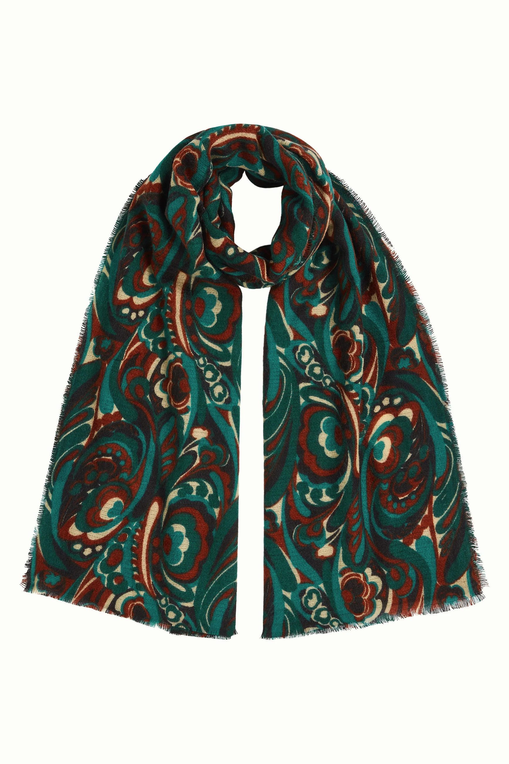 King Louie Modetuch Maude Scarf - Weicher Schal als Modetuch mit Blumenmuster