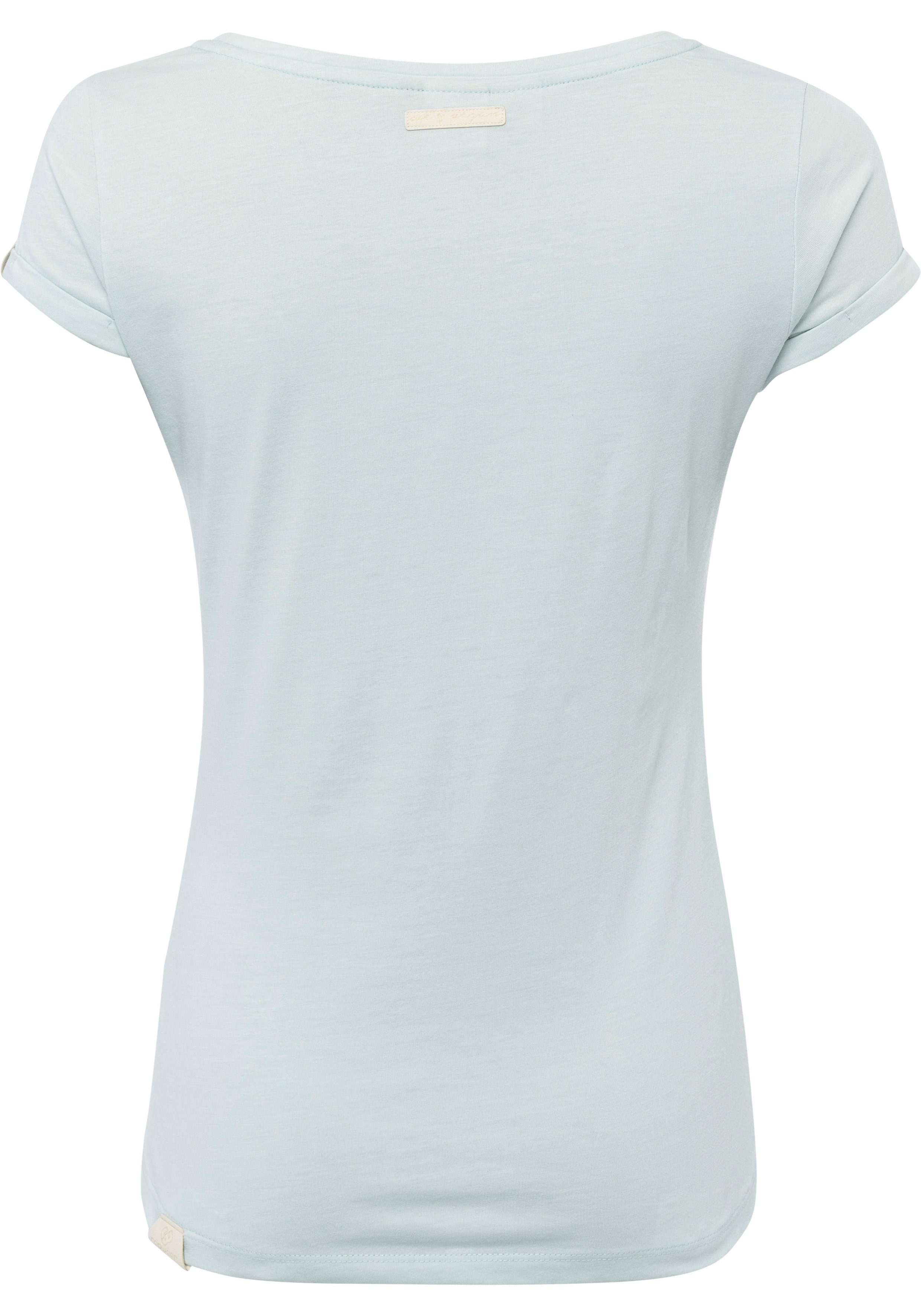 Ragwear T-Shirt PRINT Front-Print MINT light aqua mit