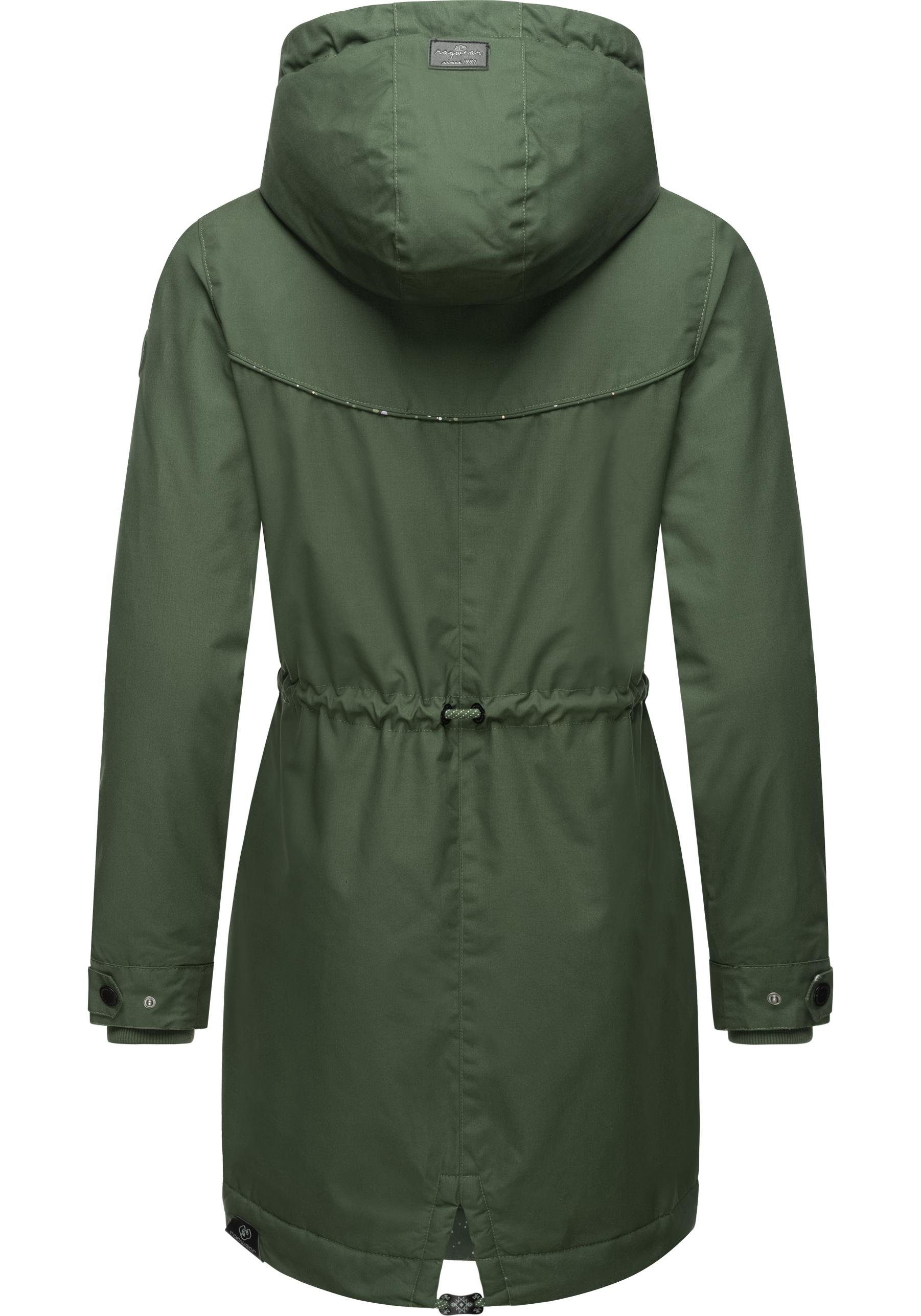 Ragwear Winterjacke YM-Canny stylischer Damen Kurzmantel Parka mit Kapuze