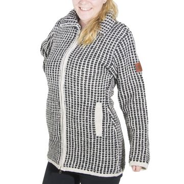 KUNST UND MAGIE Kapuzenstrickjacke Kunst und Magie Damen Strickjacke Kurzmantel Boho