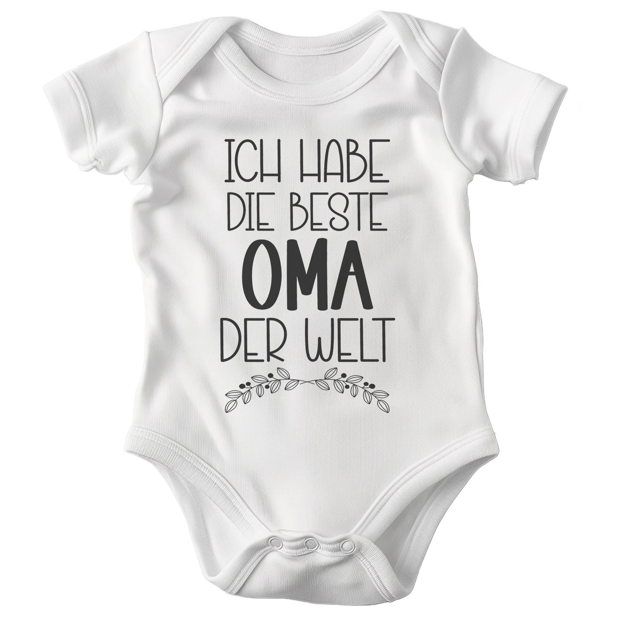 Kurzarmbody Bio Unisex Babybody Oma Weiss Strampler Babyparty Geschenk Kurzarm