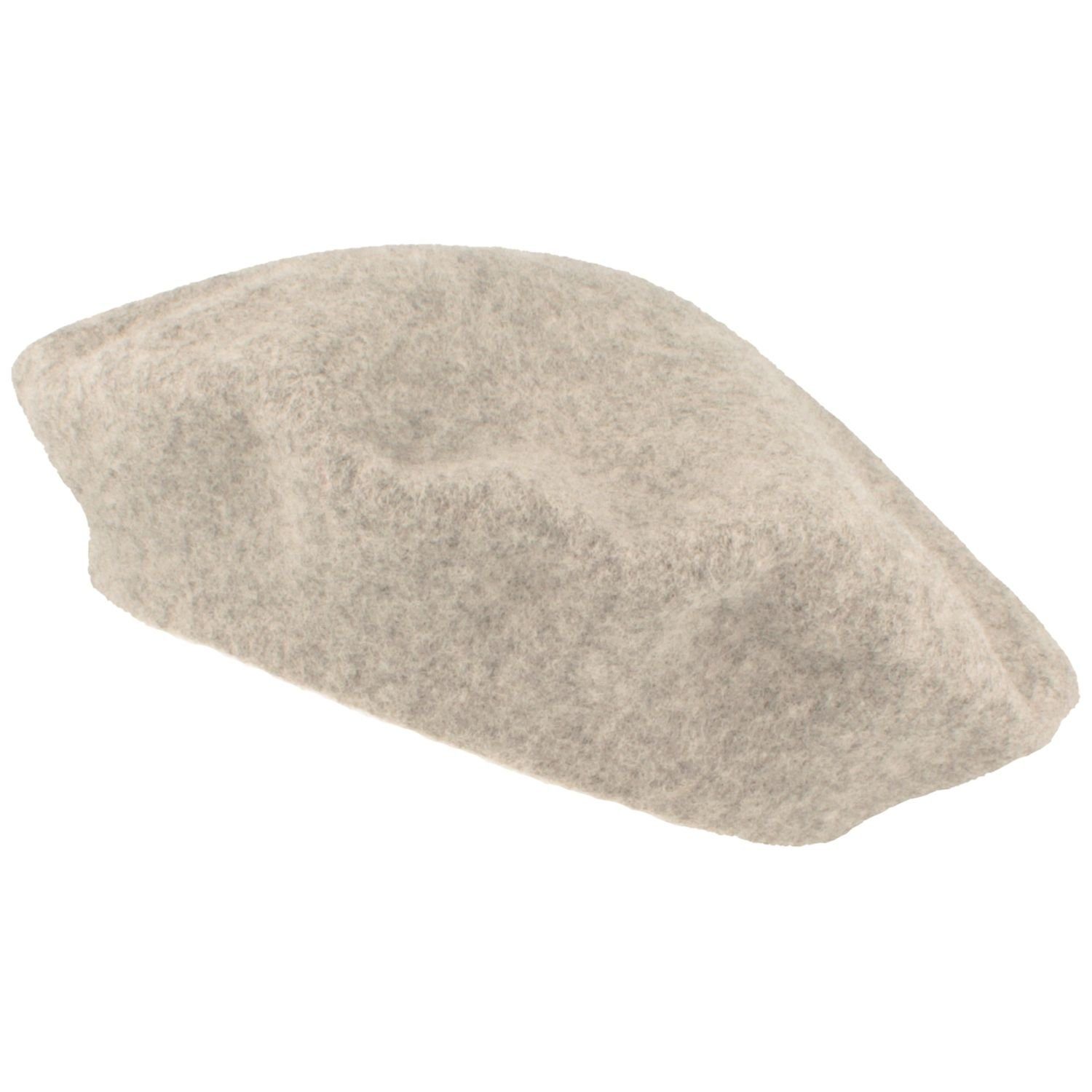 McBurn Baskenmütze Große Baskenmütze aus 100% Wolle angenehm weich 16 h'grau