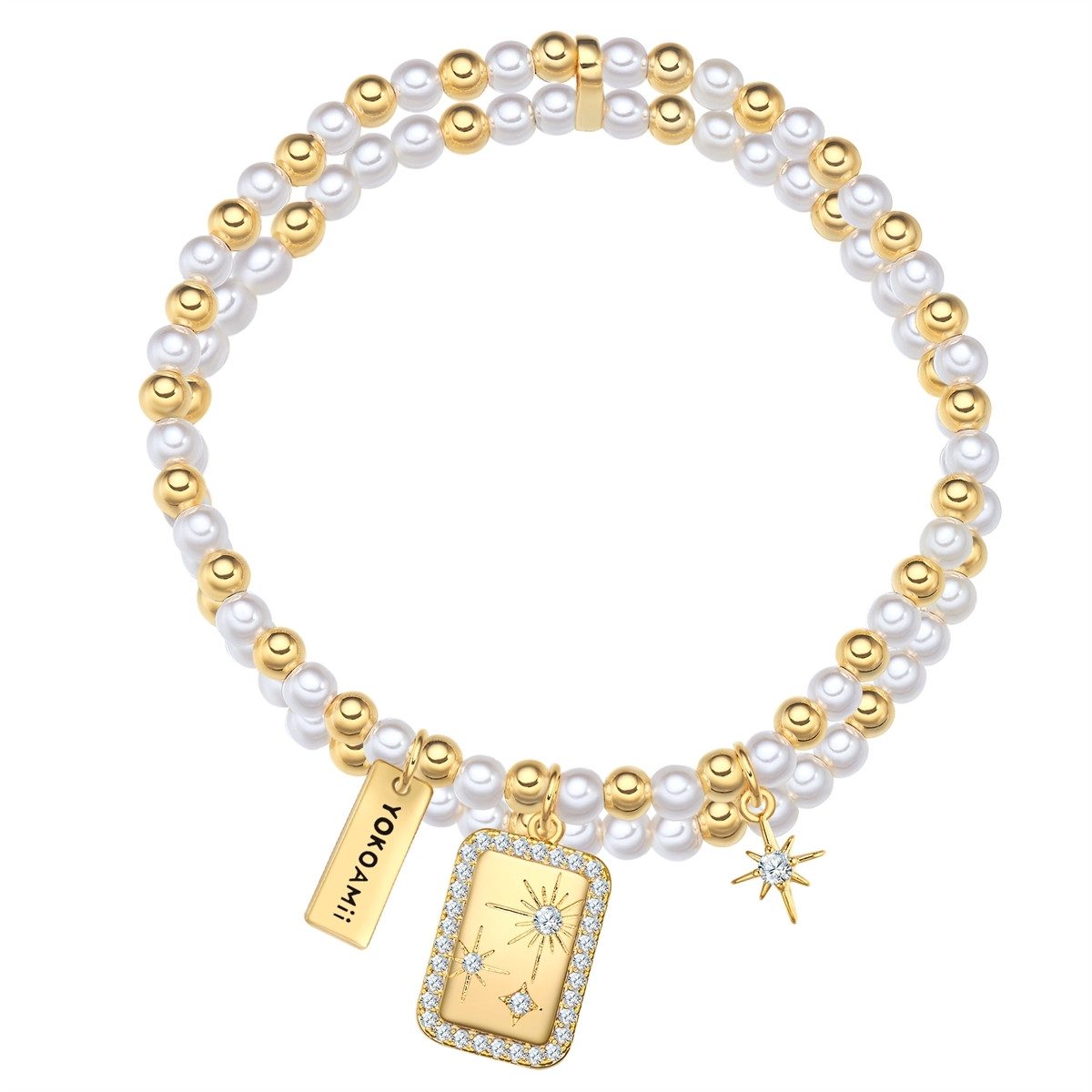 Yokoamii Perlenarmband Y509 (1-tlg), mit Perle (synth)