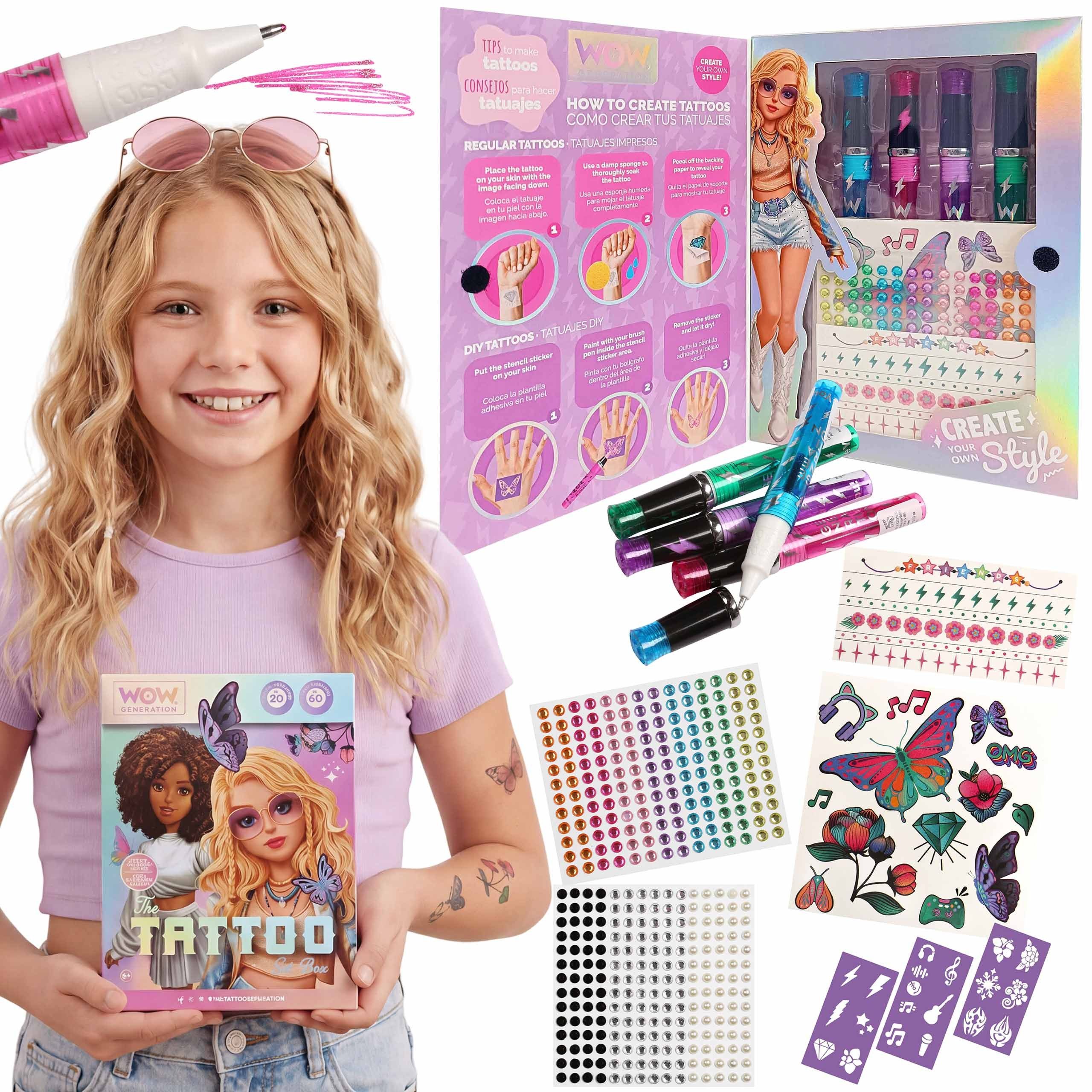 Sarcia.eu Kindertattoo WOW Generation Tattoo Set für Mädchen, DIY Tattoos abwaschbar