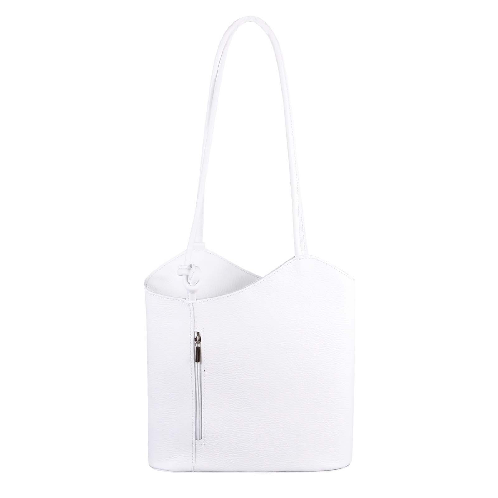 ITALYSHOP24 Rucksack Made in Italy Damen Leder Tasche Schultertasche, als Rucksack & Handtasche/Schultertasche tragbar