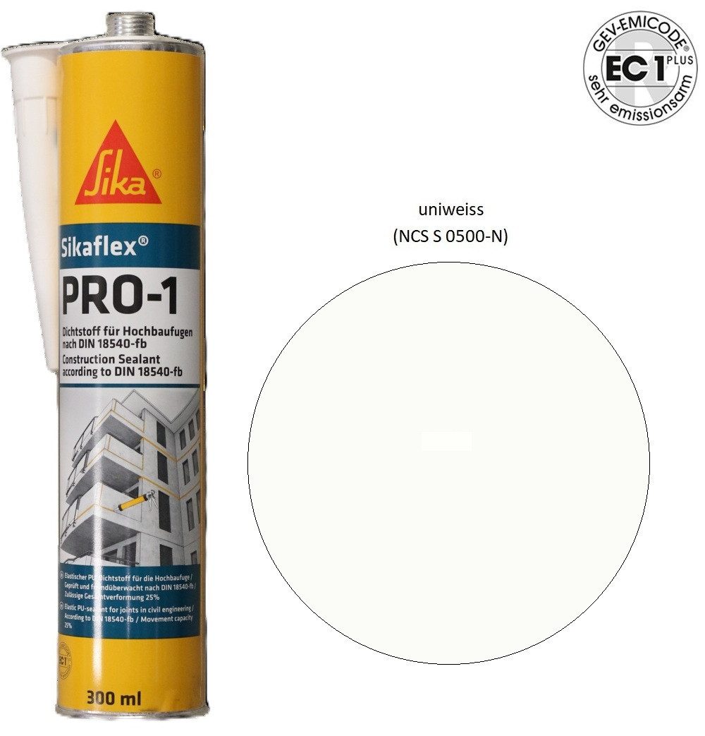 Sika Dichtstoff Sikaflex Pro1 PU-Polyurethan Fugen Dichtstoff 300ml Kartusche, gebrauchsfertig