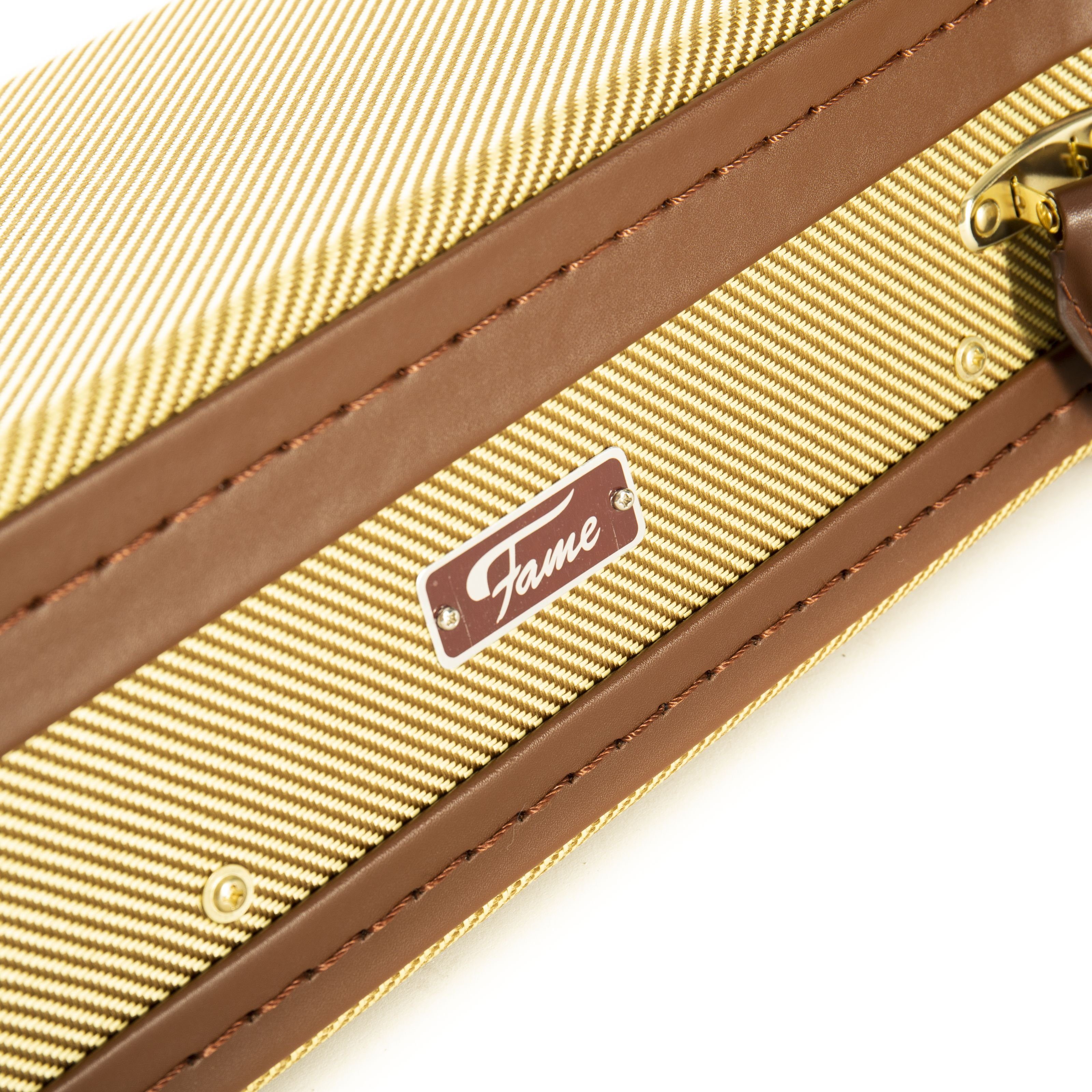 FAME E-Gitarren-Koffer, Gitarrenkoffer, Fifties Tweed Look, Tweed Case Single Cut