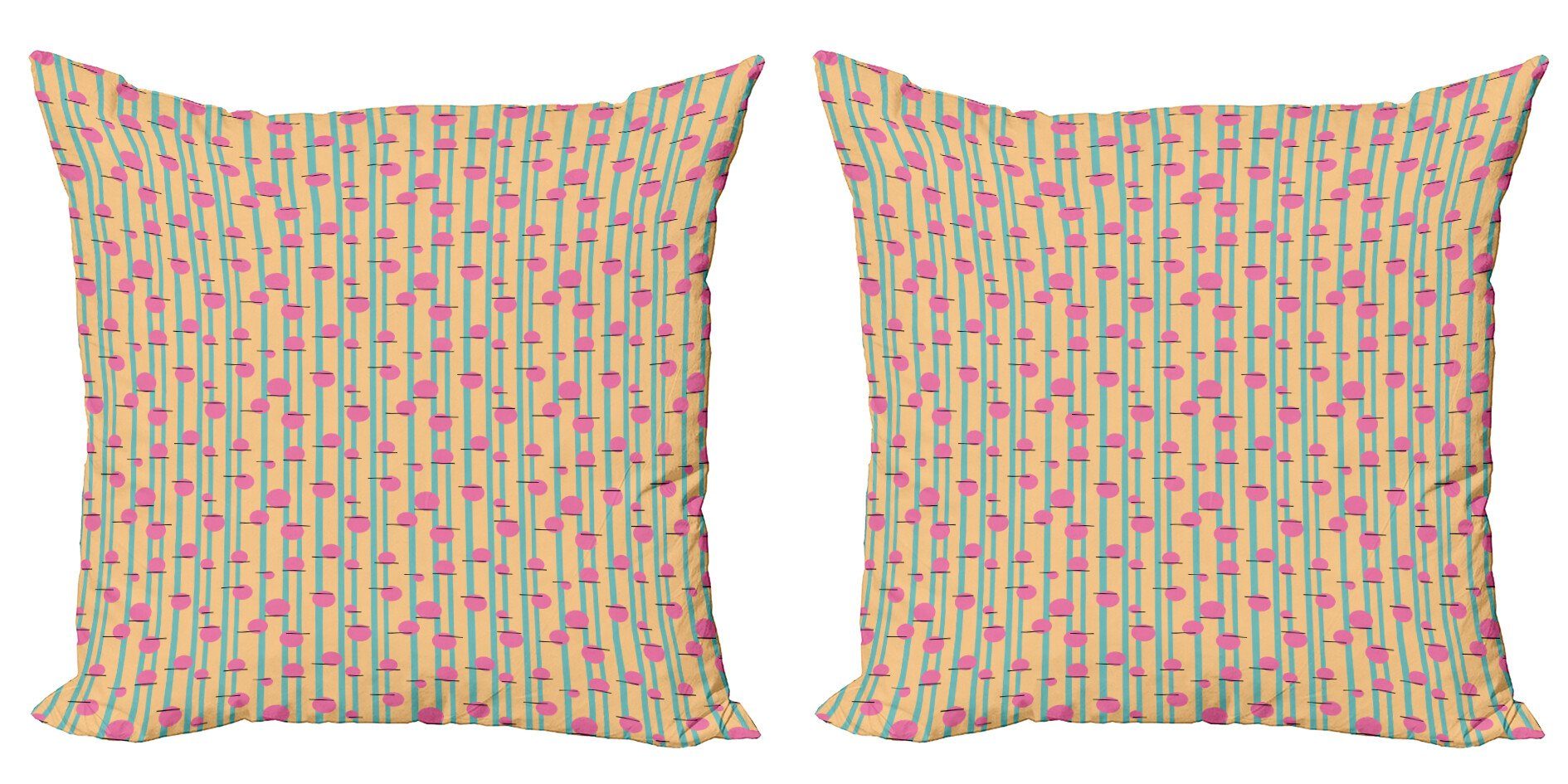 Kissenbezüge Modern Accent Doppelseitiger Digitaldruck, Abakuhaus (2 Stück), Kreis-Muster Vertikale Linien | Kissenbezüge