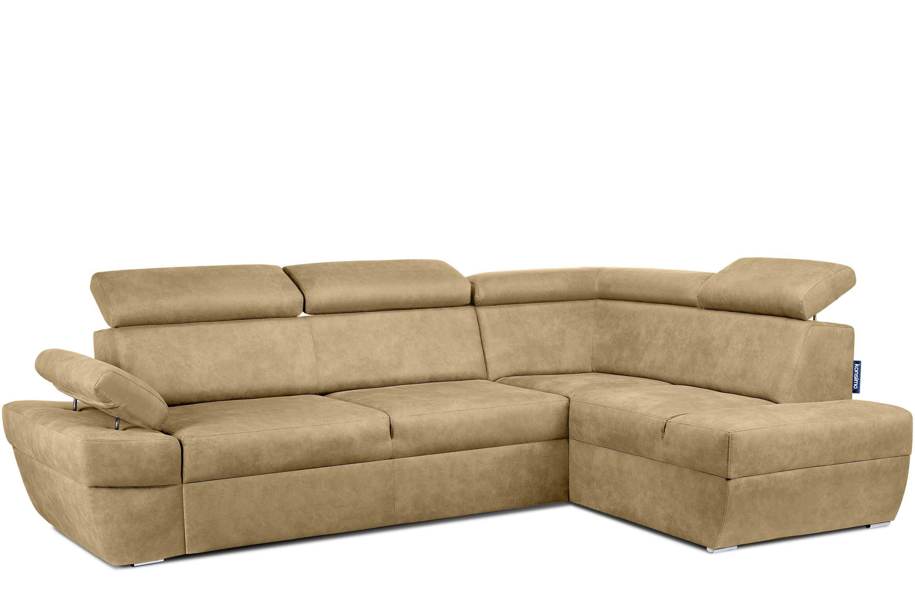 KONSIMO® Ecksofa RATLO Ecksofa, mit Bettfunktion und Bettkasten,verstellbare Armlehne/Kopfstütze