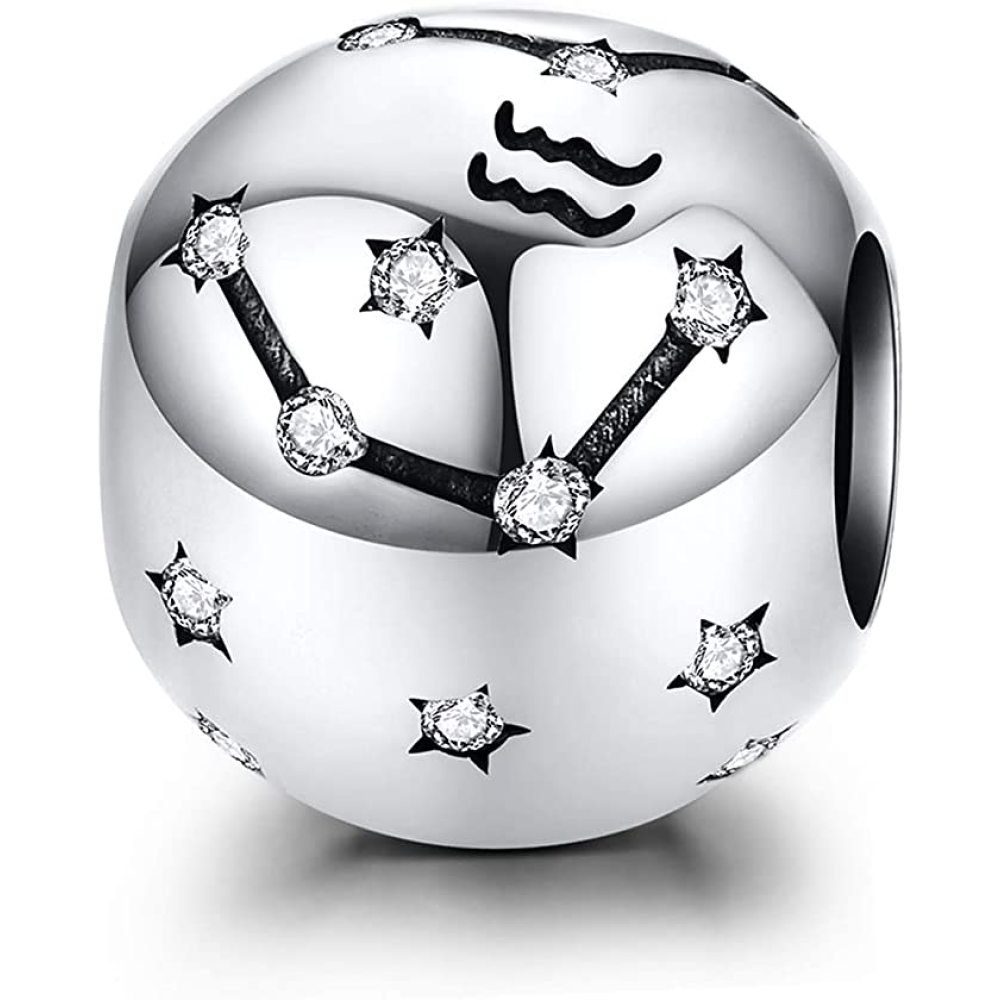 GelldG Charms Sternzeichen 12 Kettenanhänger Konstellationen Bead ‎‎Silber(Stil:4) Damen Anhänger Stern