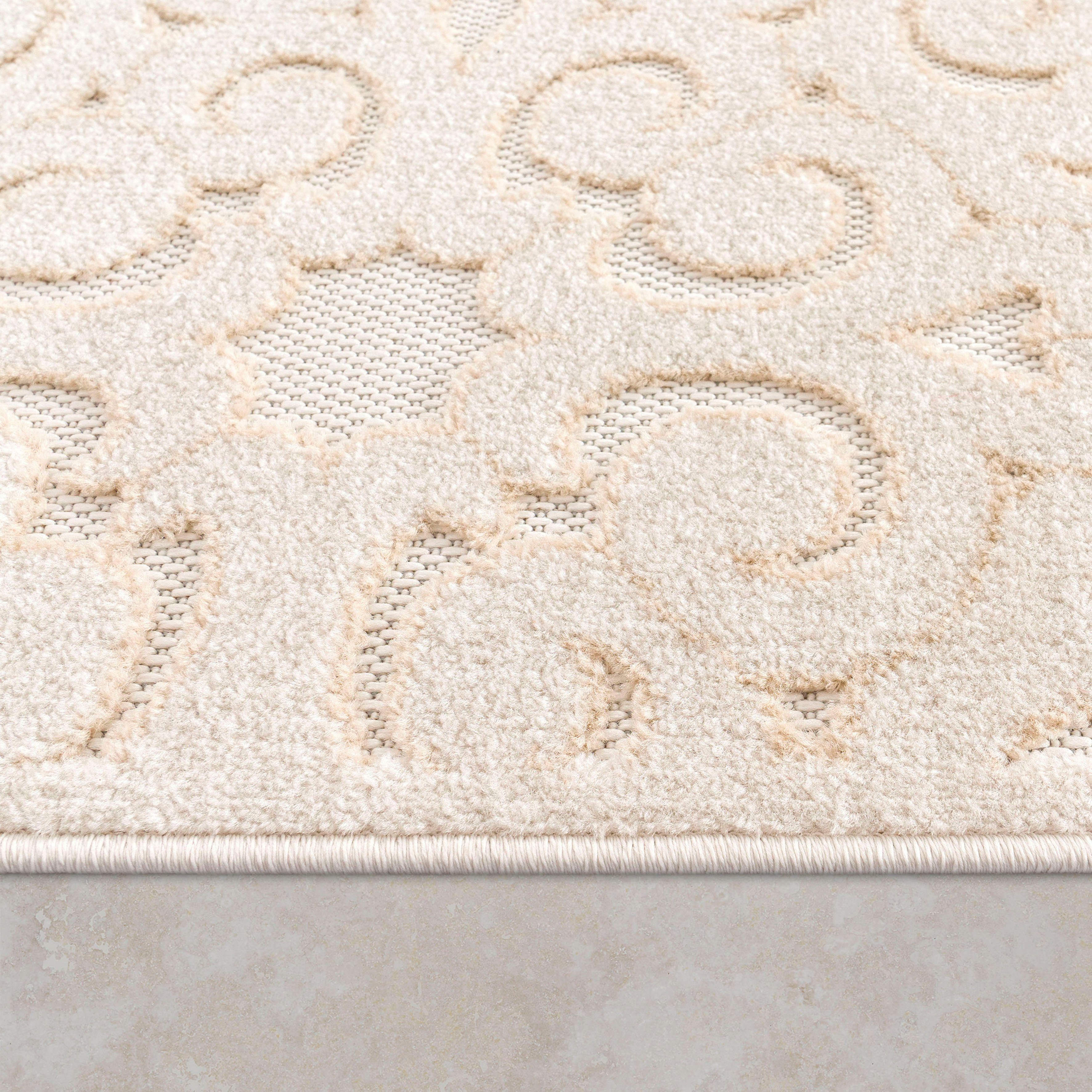 Teppich Cotton 234, Paco mm, Hoch-Tief rechteckig, 10 boho, Ornamente, Effekt, geeignet Home, Höhe: Outdoor Uni-Farben