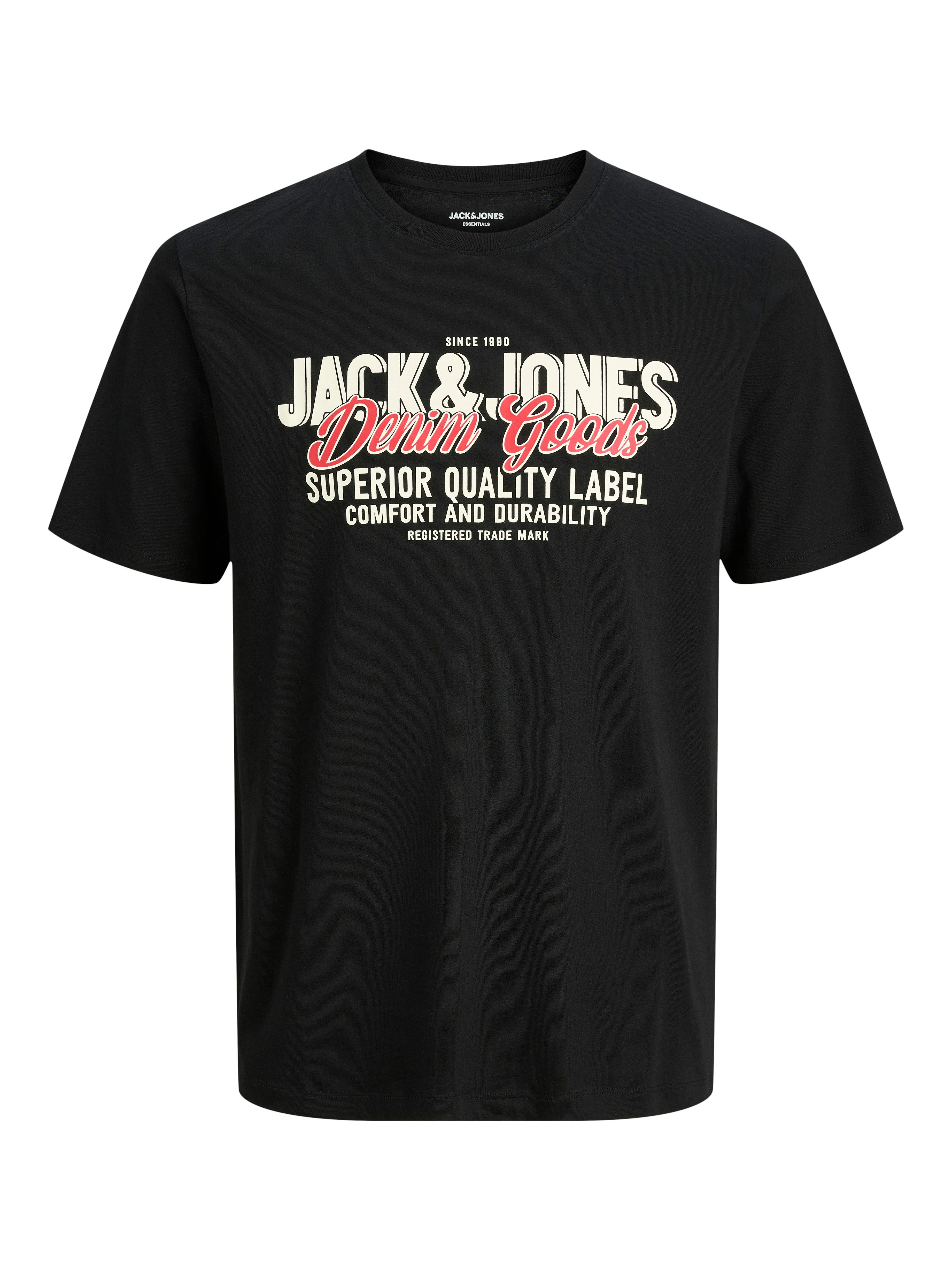Jack & Jones Rundhalsshirt JJELOGO TEE SS O-NECK 2 COL AW25 3PK MP (Packung günstig online kaufen