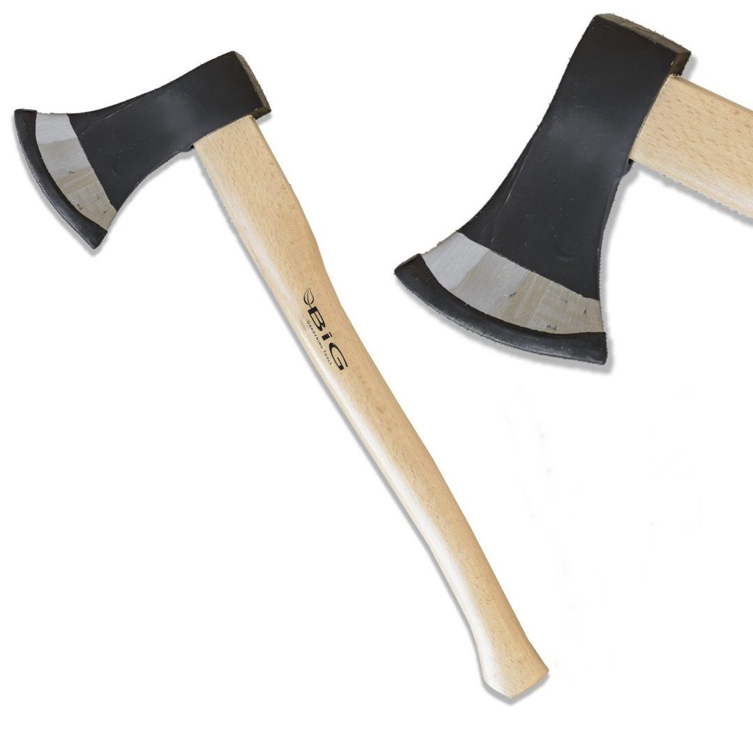 nm_trade Axt Universalaxt Axt mit Holzstiel Holzbeil Garten-Axt Spaltaxt Äxte, 1000 g, Länge 50 cm 60 cm 80 cm, 1000 1200 oder 1500 Gramm Kopfgewicht