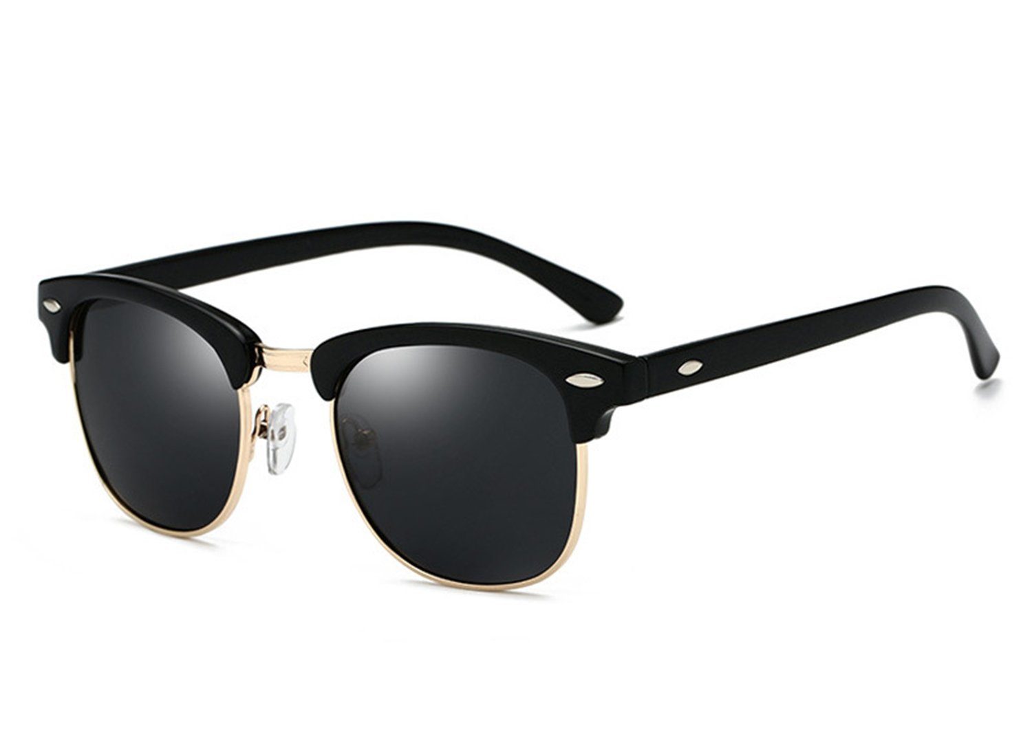 Haiaveng Sonnenbrille Polarisiert Sonnenbrille Herren Damen Retro Klassisch Halbrahmen UV-Schutz,für Reisen Fahren und Angeln