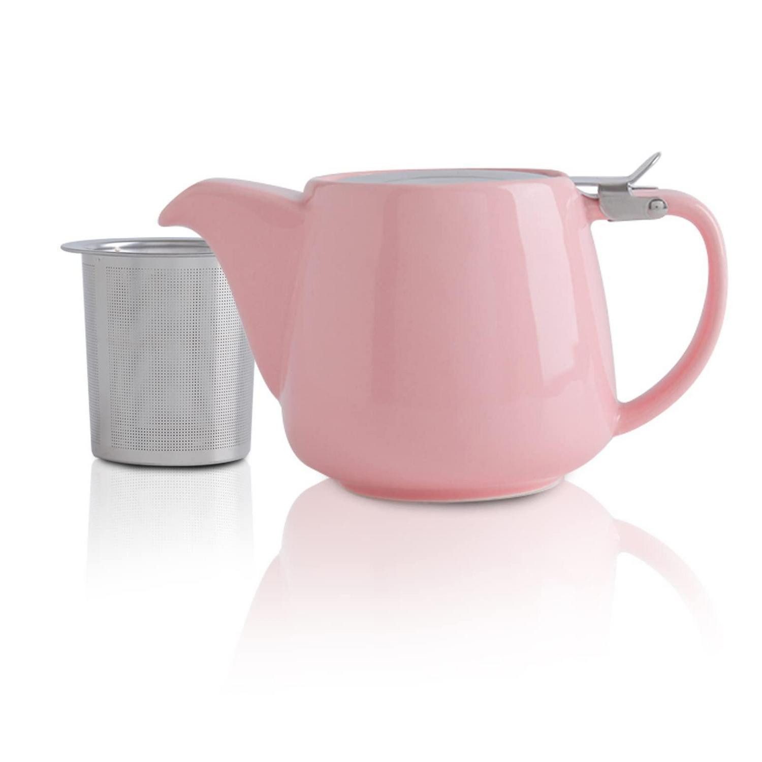 LuxusKollektion Teekanne Teekanne 550ml Porzellan Keramik Rosa