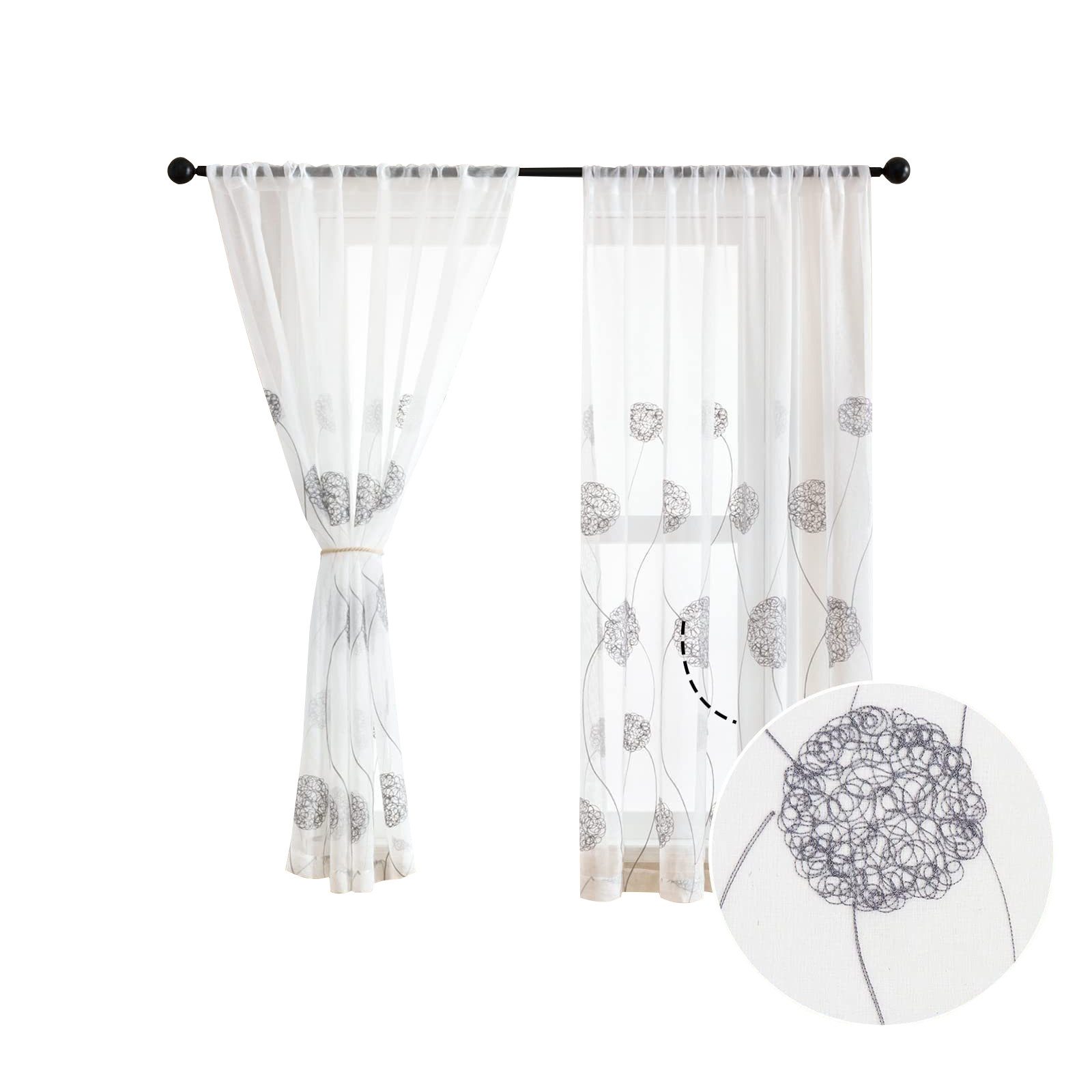BYSURE Gardine, Stangendurchzug (2 St), transparent, günstig online kaufen