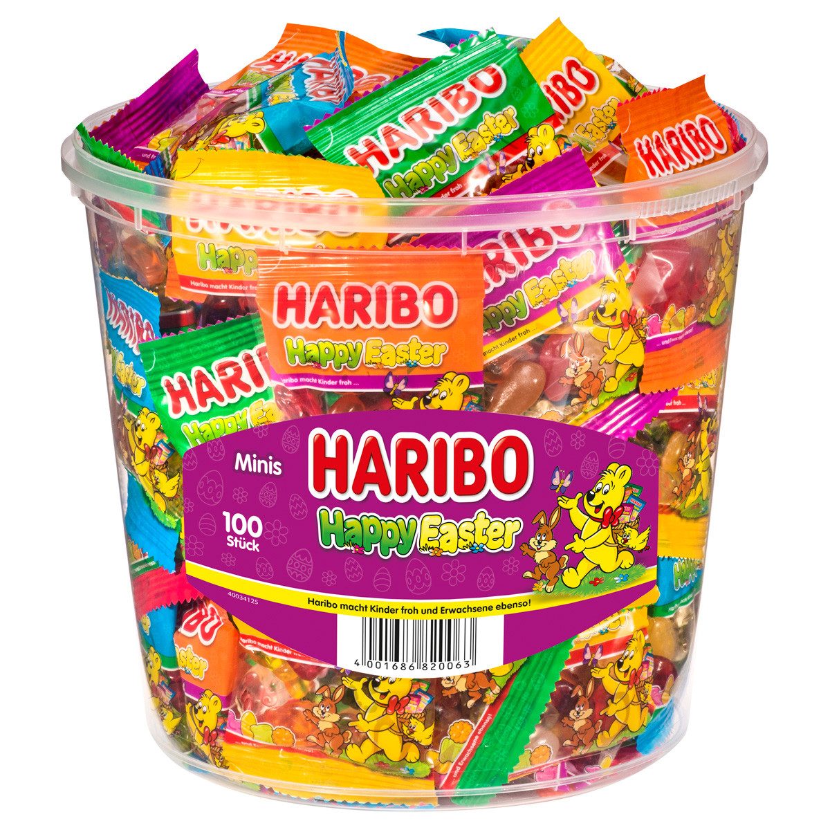 HARIBO Süßigkeit, Haribo Happy Easter Minibeutel mit Osterfiguren aus Fruchtgummi 1000g