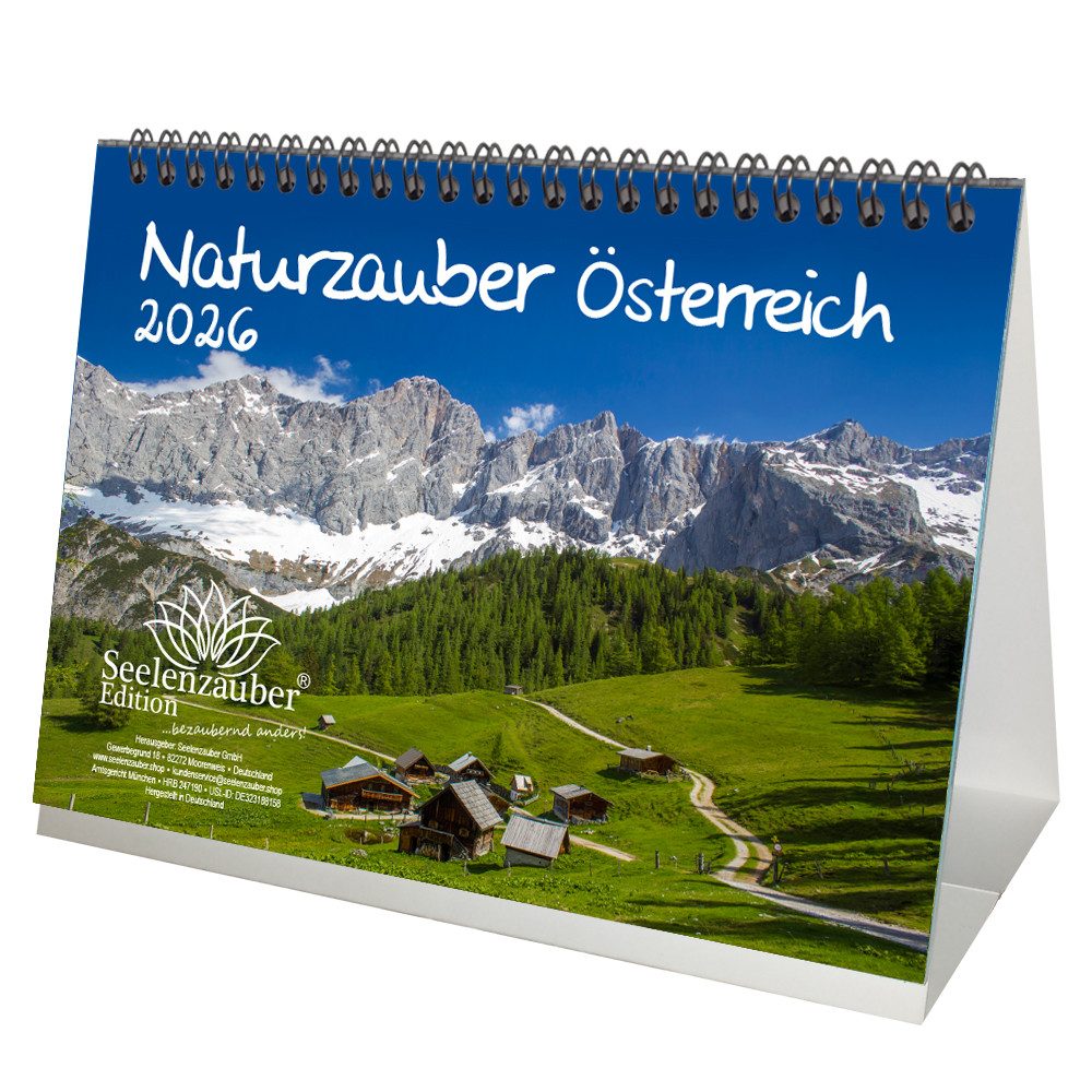 Seelenzauber Tischkalender Naturzauber Österreich DIN A5 Tischkalender für 2026 Landschaft Reise