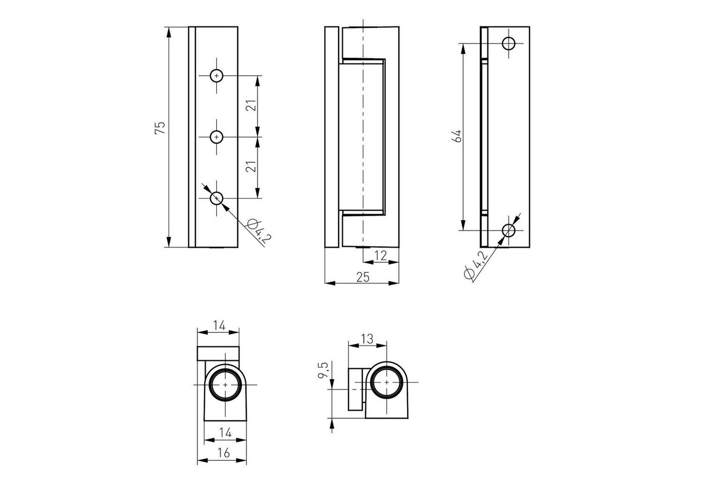 Thumbnail - SO-TECH® Fensterbeschlag Fensterband 75 mm (1 St)