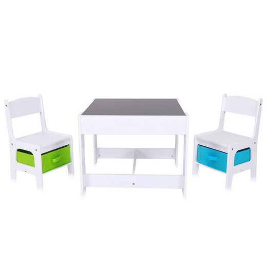 Baby Vivo Kindersitzgruppe »Kindersitzgruppe mit multifunktionalem Tisch und 2 Stühlen aus Holz - Max«