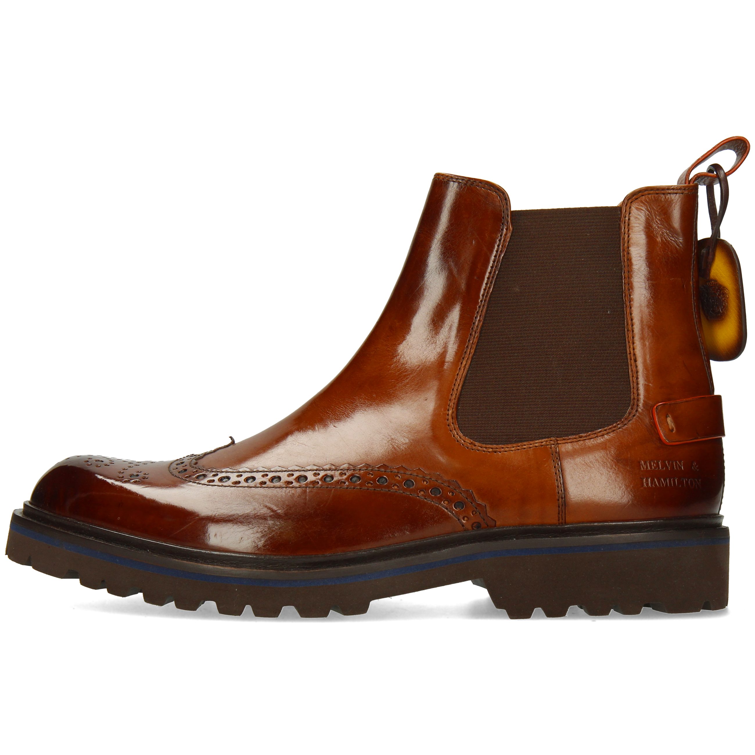 Melvin & Hamilton Pierce 26 Leder-Chelsea Boots für Herren Stiefelette Flache Absätze, Echtes Leder, Laser Detail, Vegetabile Gerbung