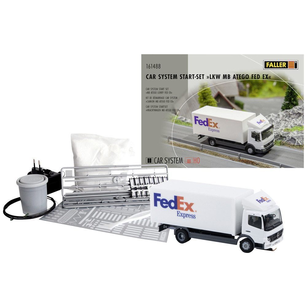 Modelleisenbahn-Straße Faller 161488 Start-Set LKW MB Atego FedEx Car System H0 Fahrzeug