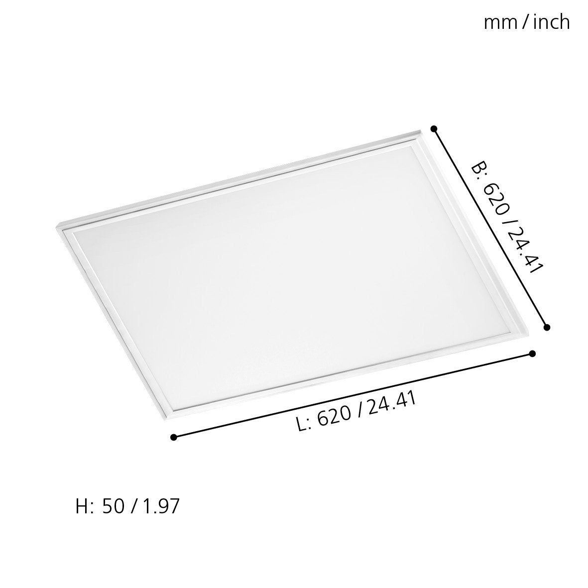 EGLO LED Panel Salobrena-c, Leuchtmittel cm, Weißtöne u. 62x62 inklusive, einstellbar Weiß, Panel, Deckenlampe, Farben
