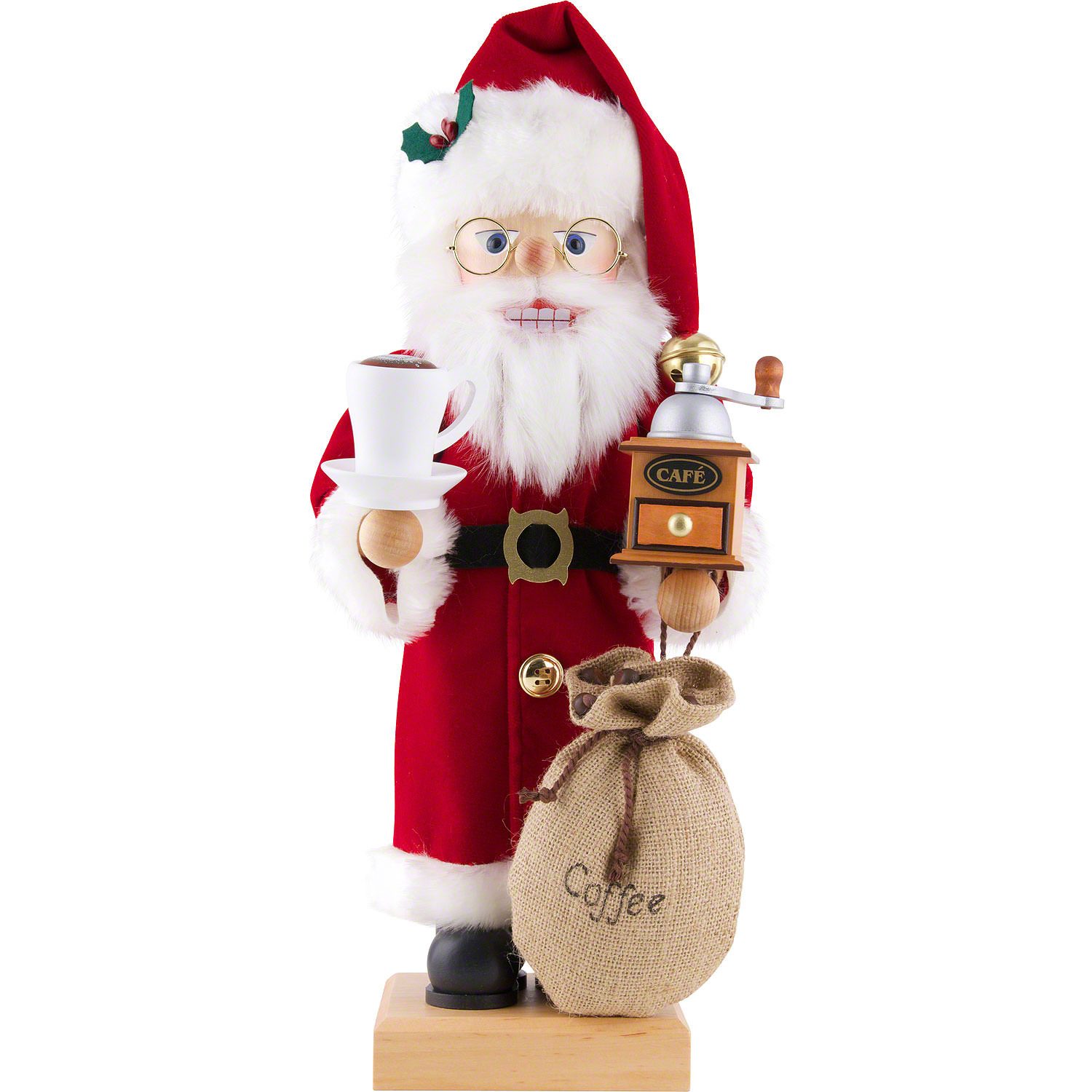 Christian Ulbricht Nussknacker Weihnachtsmann Kaffeefreund (46,5cm) Nussknacker von Christian Ulbrich