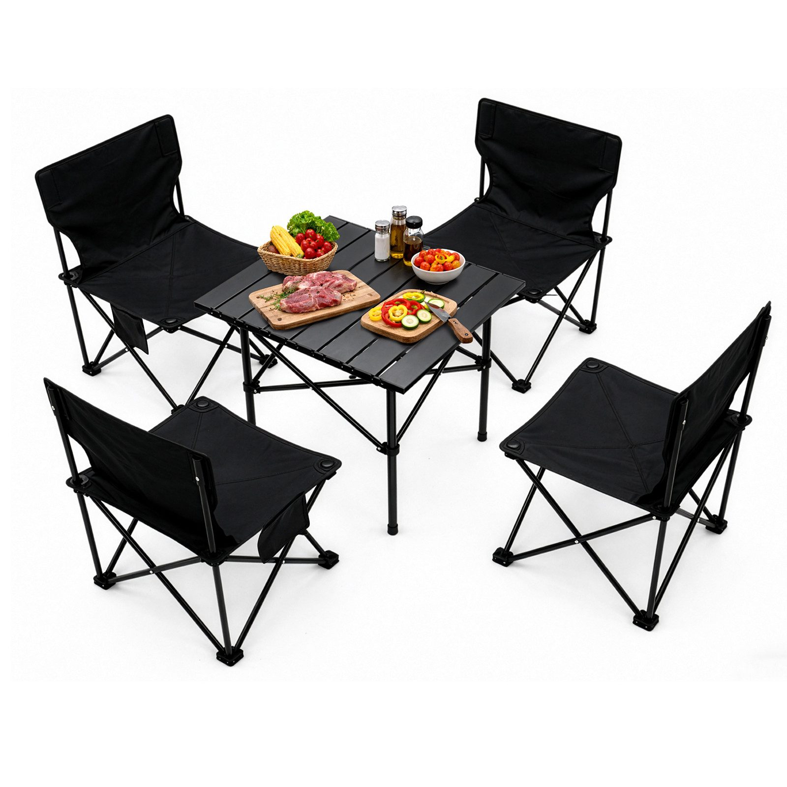 Youyijia Klapptisch Outdoor Klapptisch Stuhl Set für Camping & Picknick Tragbares Metall