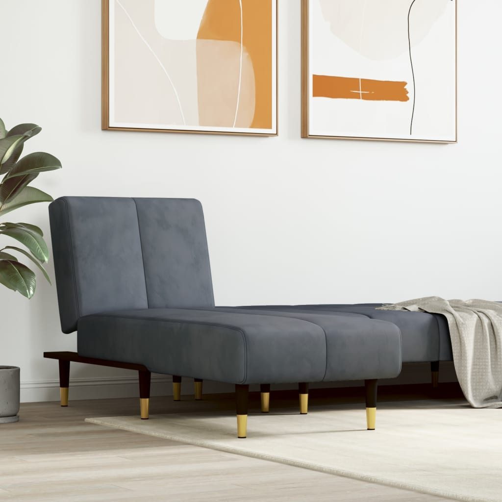 vidaXL Sitzbank Chaiselongue Dunkelgrau Samt