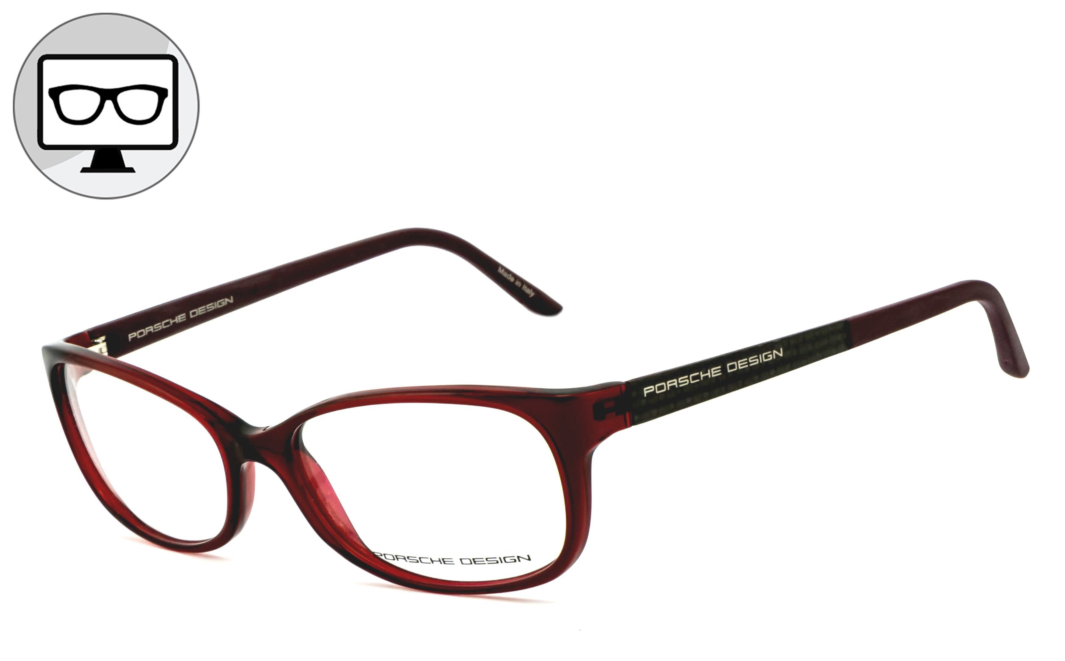 PORSCHE Design Brille Blaulichtfilter Brille, Blaulicht Brille,  Bildschirmbrille, Bürobrille, Gamingbrille, ohne Sehstärke