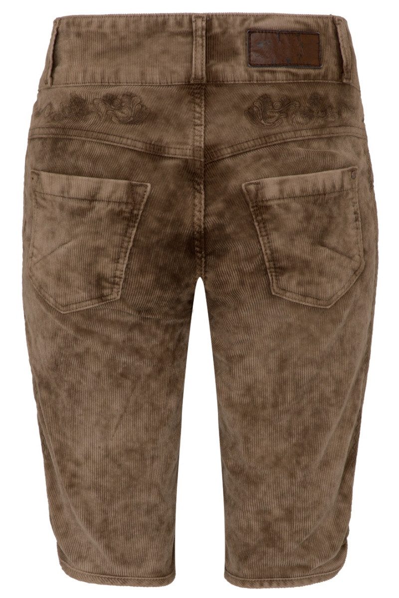 Hangowear Trachtenjeans Cordhose Damen - HENDRINA BERMUDA - schlamm