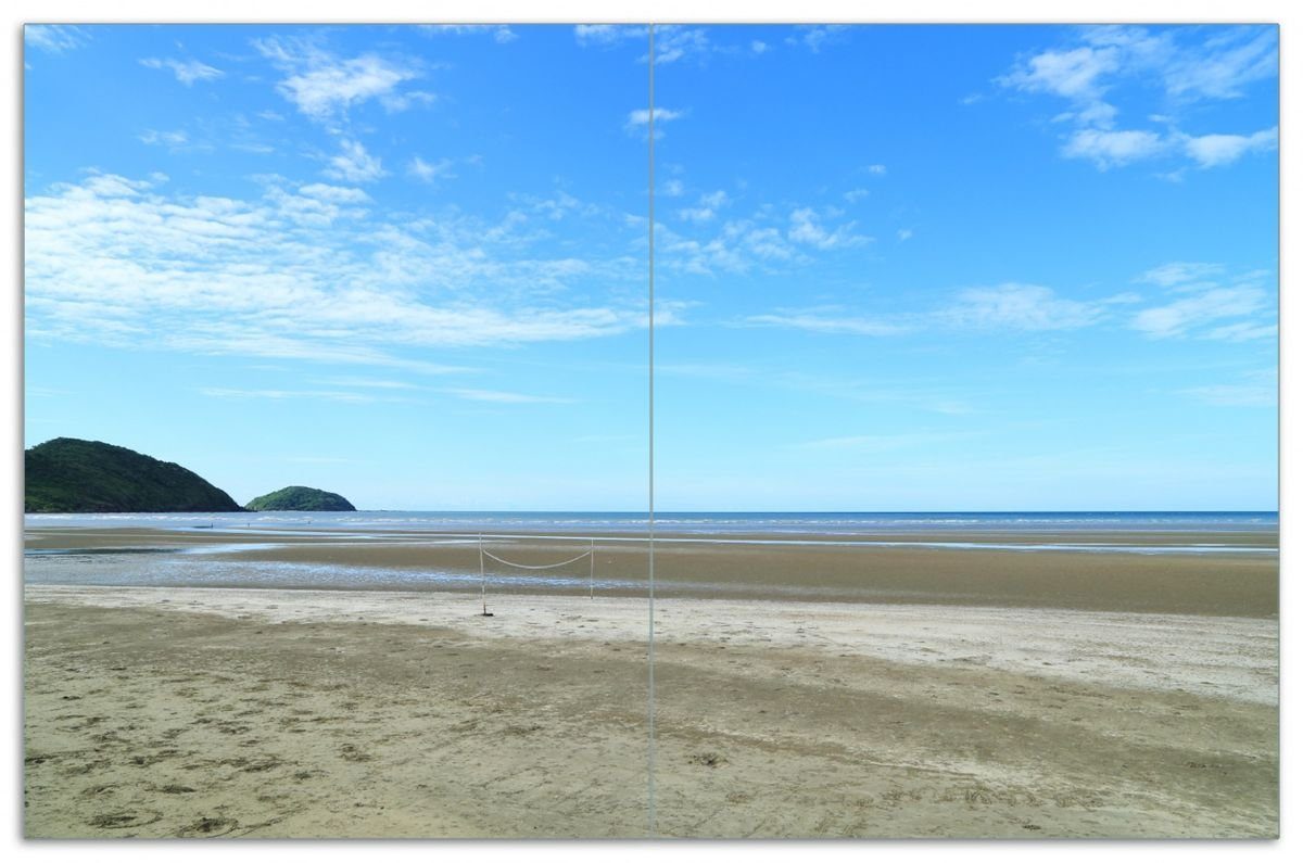 Wallario Herd-Abdeckplatte Einsamer Strand in Thailand, ESG-Sicherheitsglas, (Glasplatte, 2 tlg., inkl. 5mm Noppen), verschiedene Größen