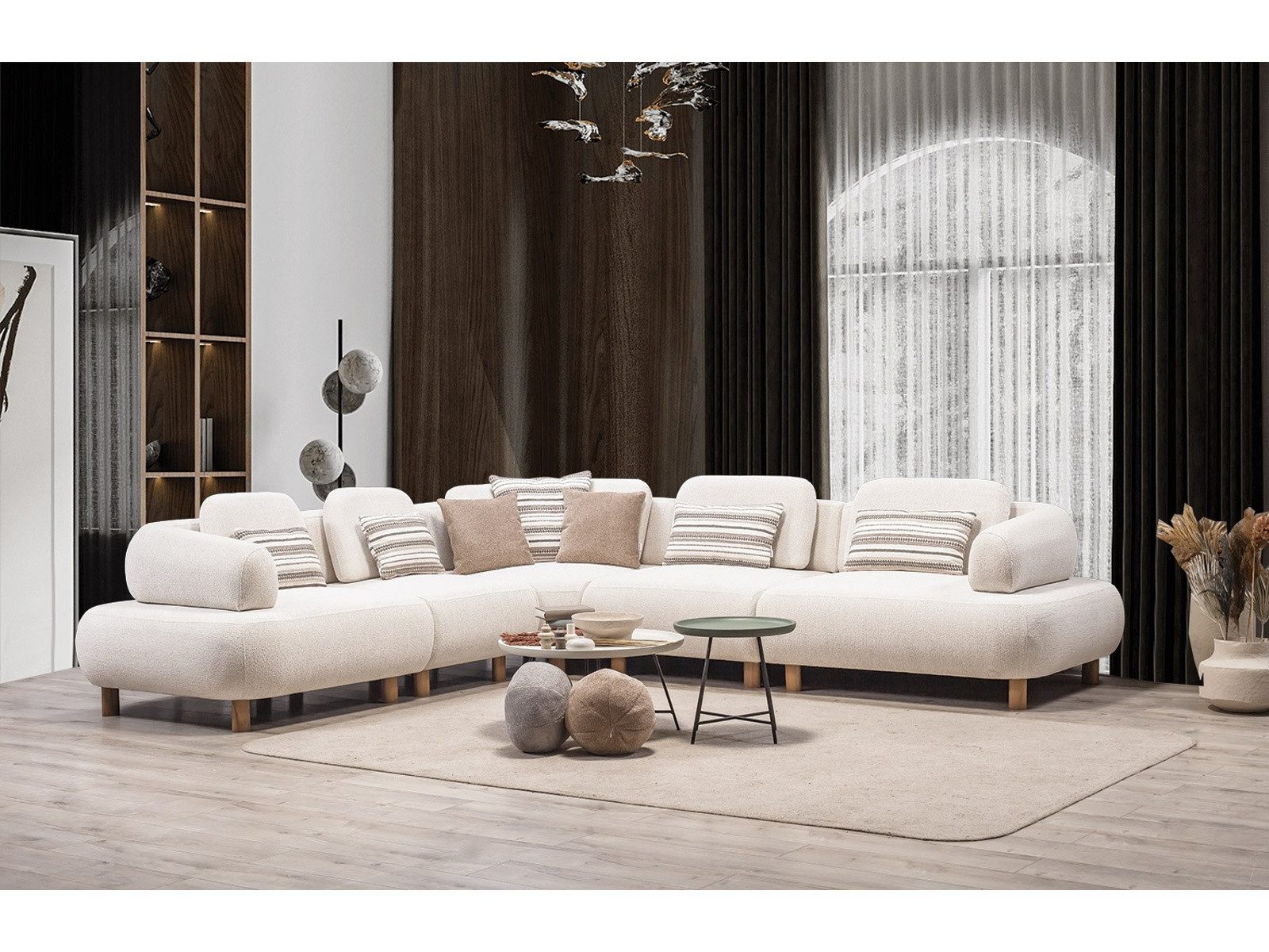 Villa Möbel Ecksofa Barcelona, 1 Teile, mit Schlaffunktion durch verstellbare Rückenlehne