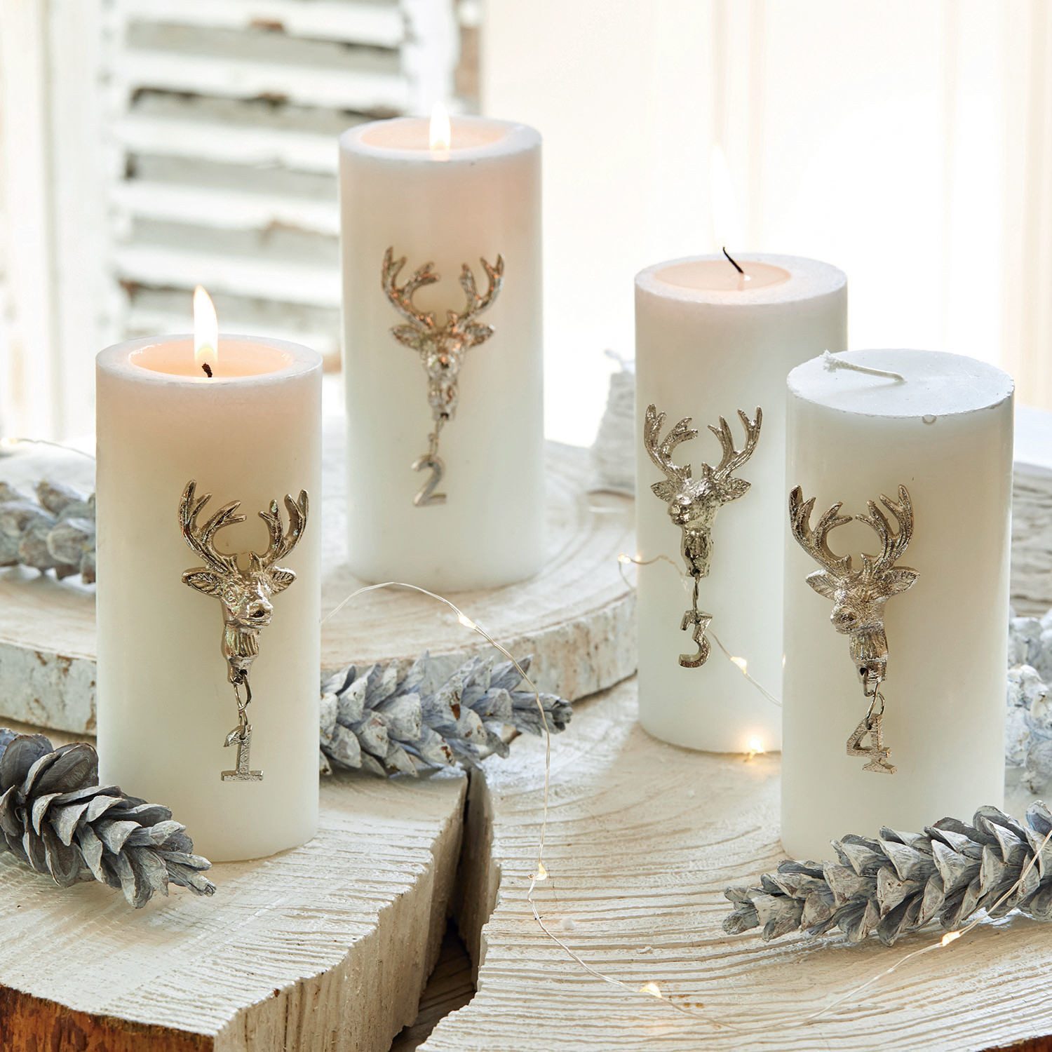 Mirabeau Stumpenkerze Deko-Pin 4er Set Charre silber (4er Set, 4er Set), no günstig online kaufen