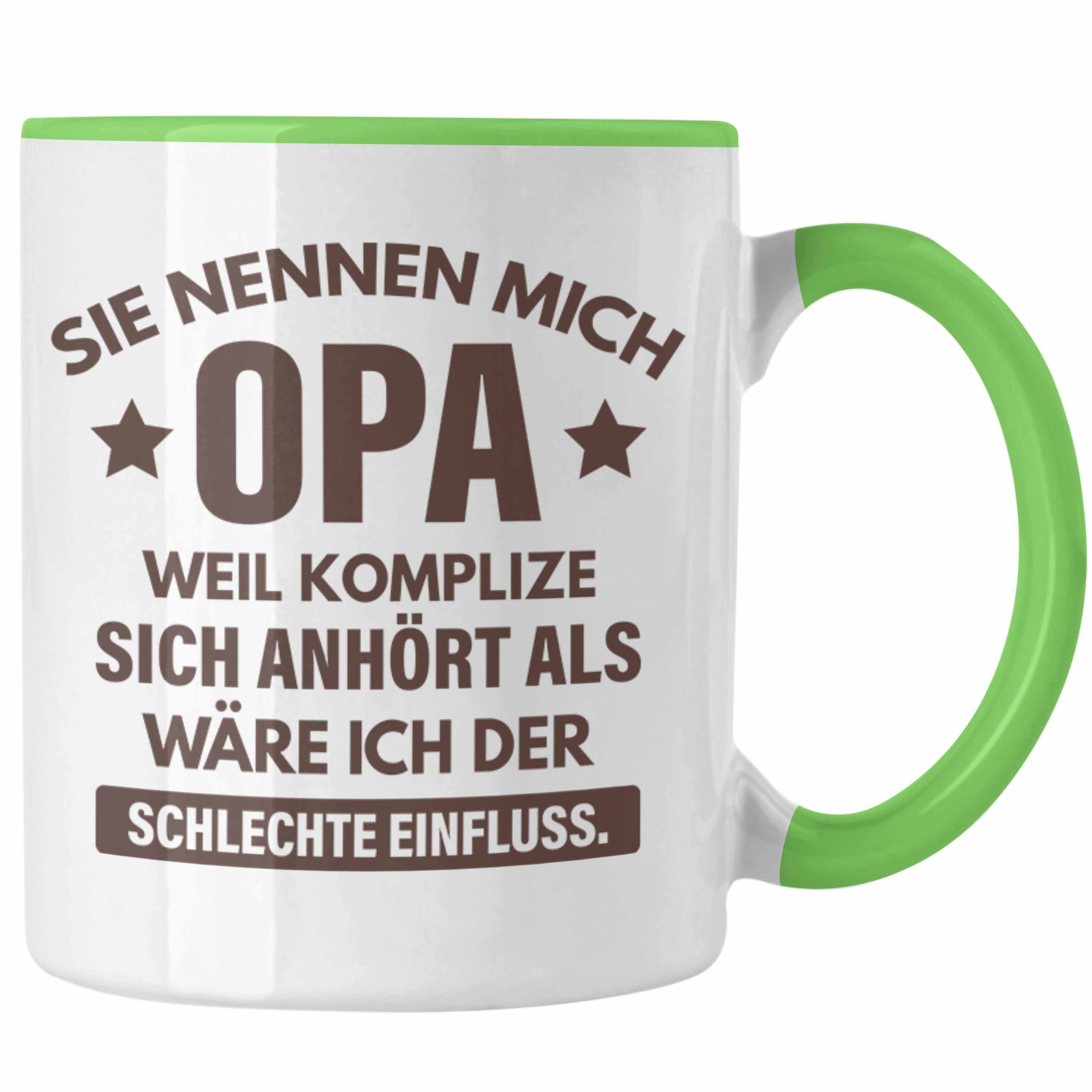 Trendation Tasse Trendation - Lustige Tasse Opa Geschenke Großvater Vatertag Geburtstag Kaffeetasse mit Spruch für Opa Grün