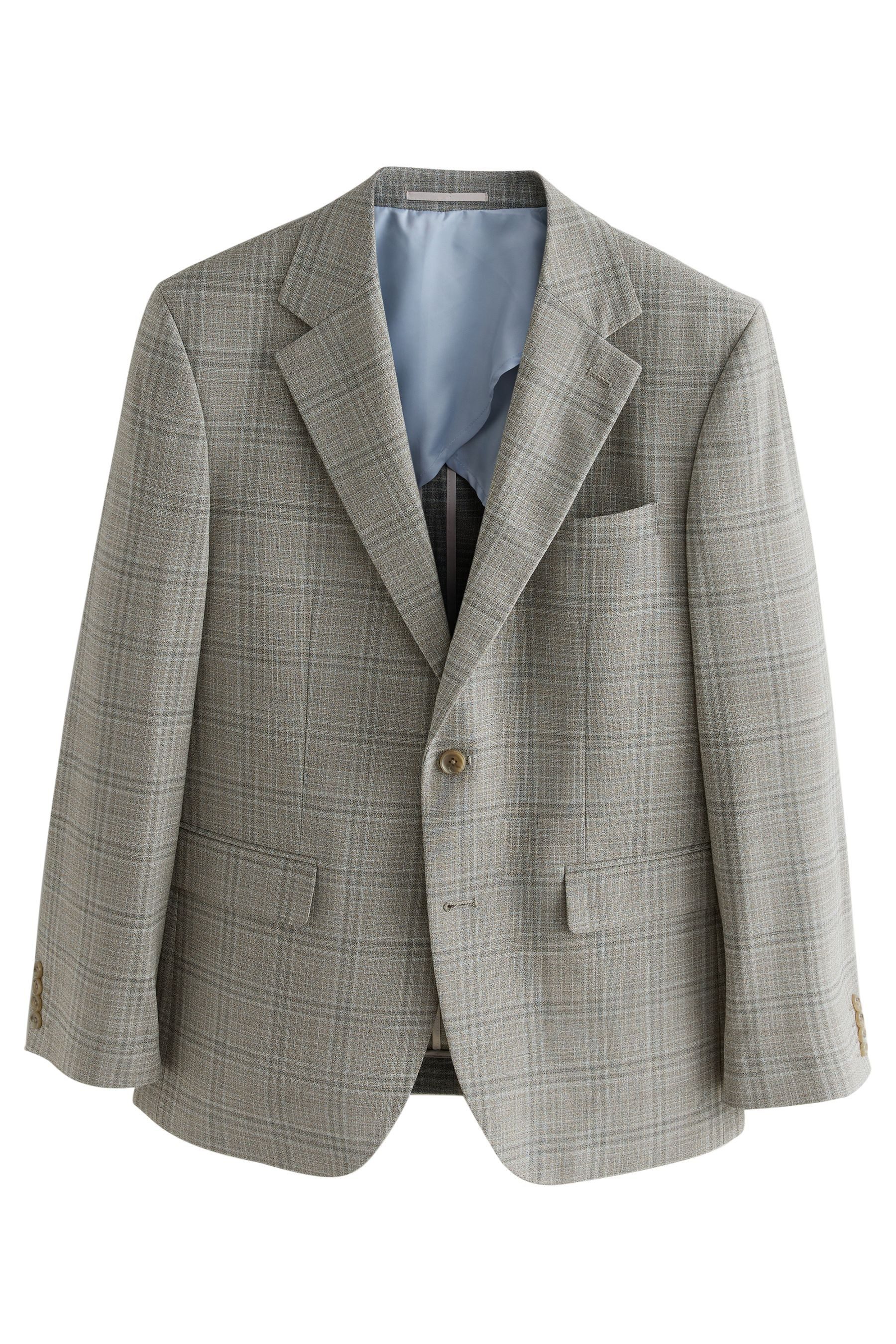 Next Sakko Tailored Fit kariertes, strukturiertes Anzugsakko (1-tlg)