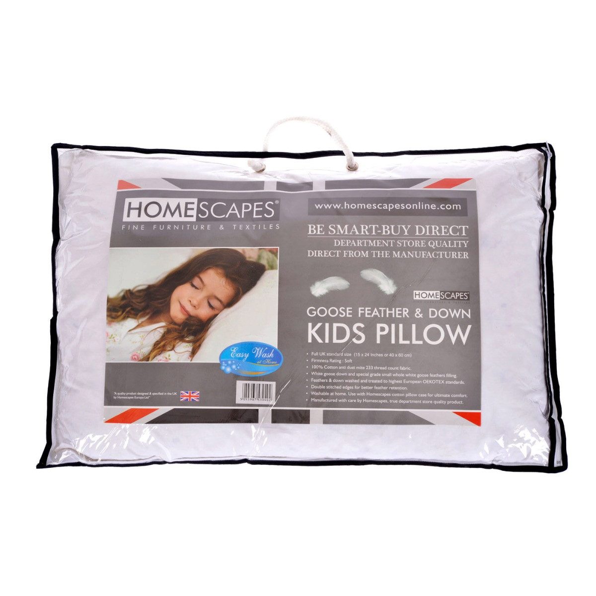 Homescapes Gänsefederkopfkissen Kinderkopfkissen 40 x 60 günstig online kaufen