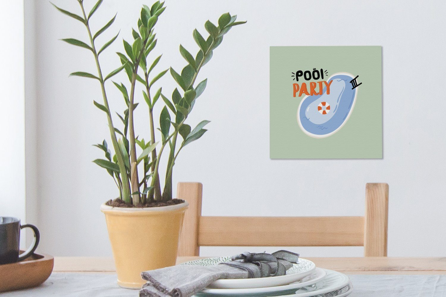 Wohnzimmer - Pool für Leinwandbild OneMillionCanvasses® St), Schwimmband Sommer, - Bilder (1 Leinwand Schlafzimmer
